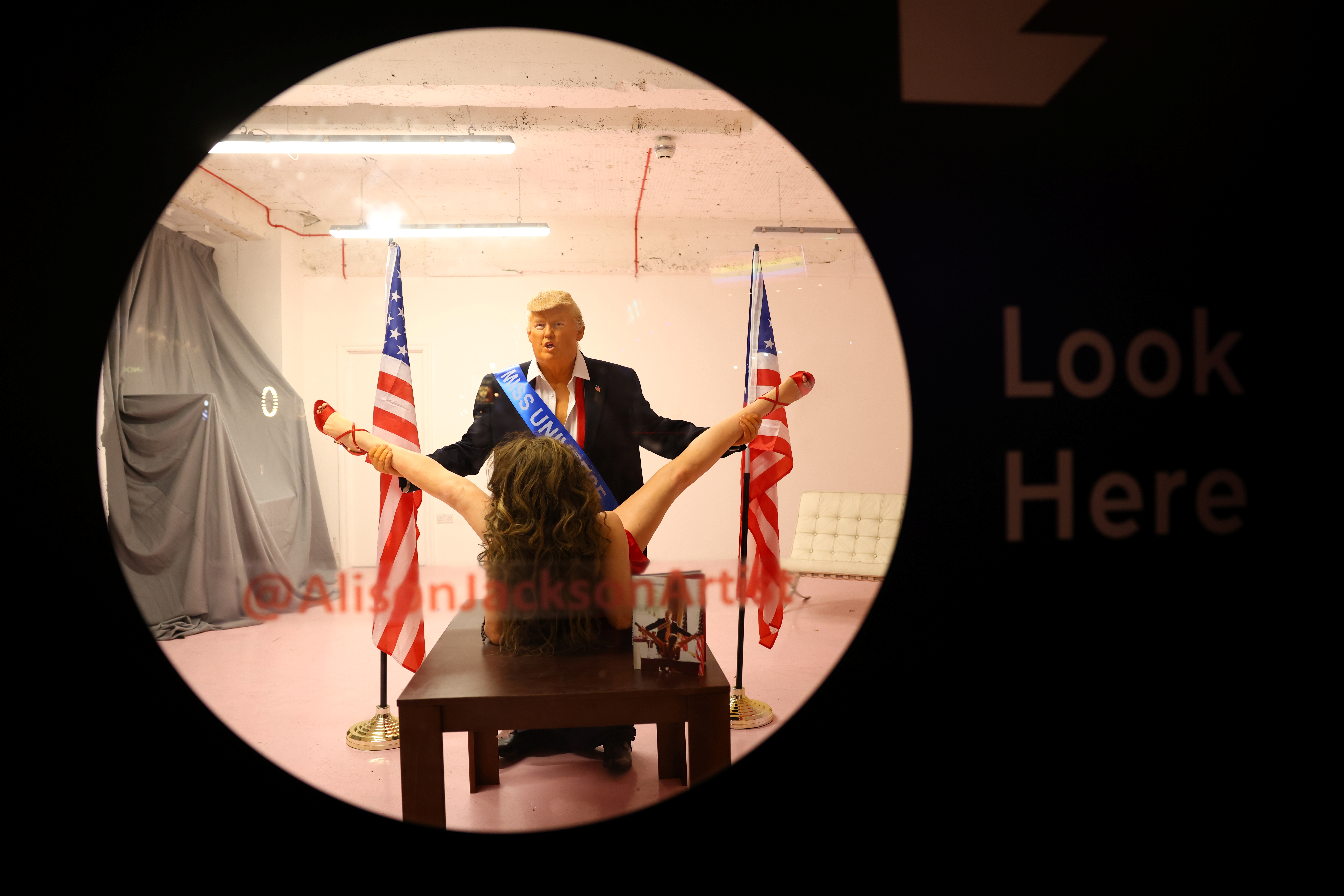 A sculpture of U.S. President Donald Trump by artist Alison Jackson is pictured in Soho, London, Britain, November 4, 2020. REUTERS
