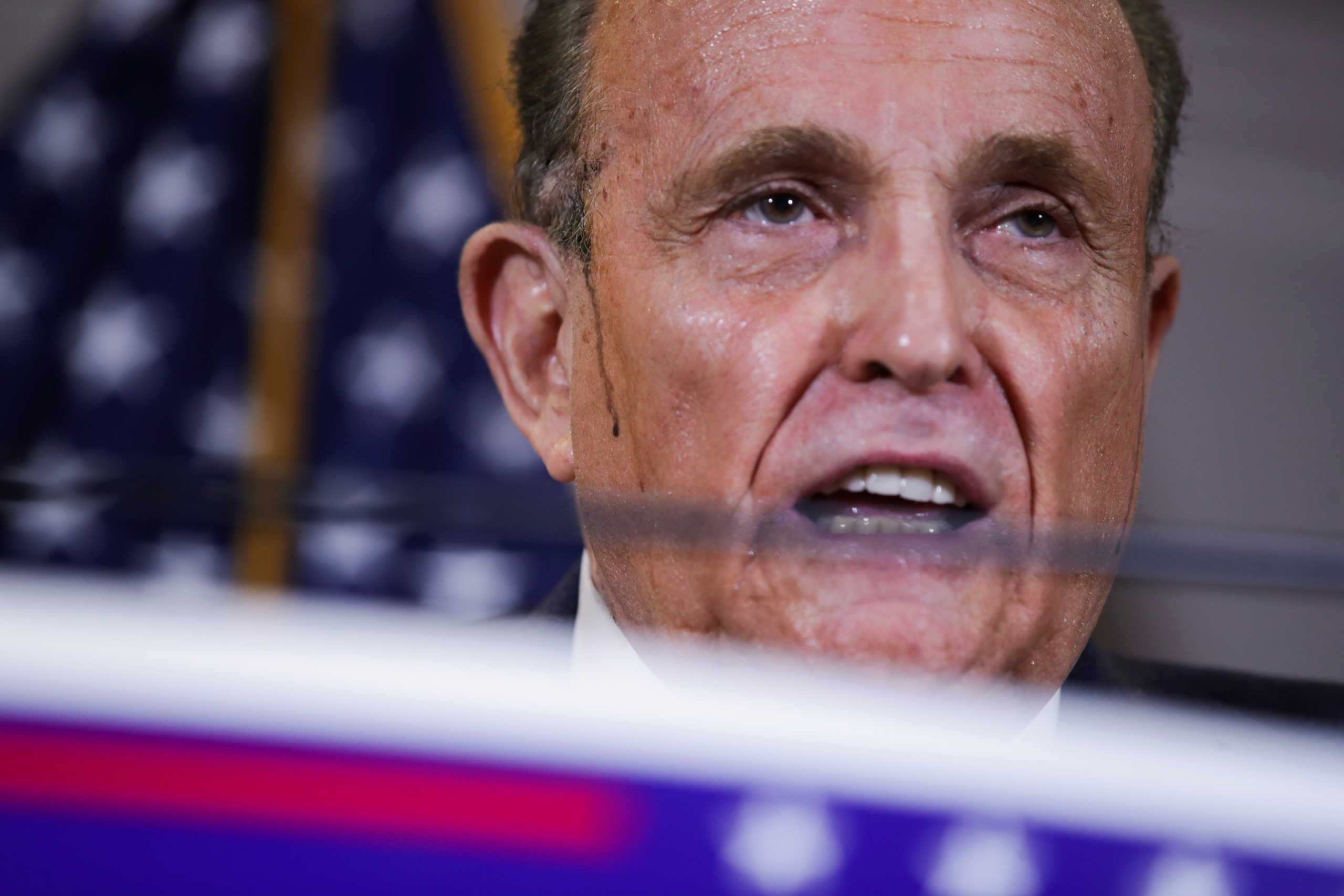 Former New York City Mayor Rudy Giuliani, personal attorney to U.S. President Donald Trump, speaks during a news conference about the 2020 U.S. presidential election results at Republican National Committee headquarters in Washington, U.S., November 19, 2020. REUTERS