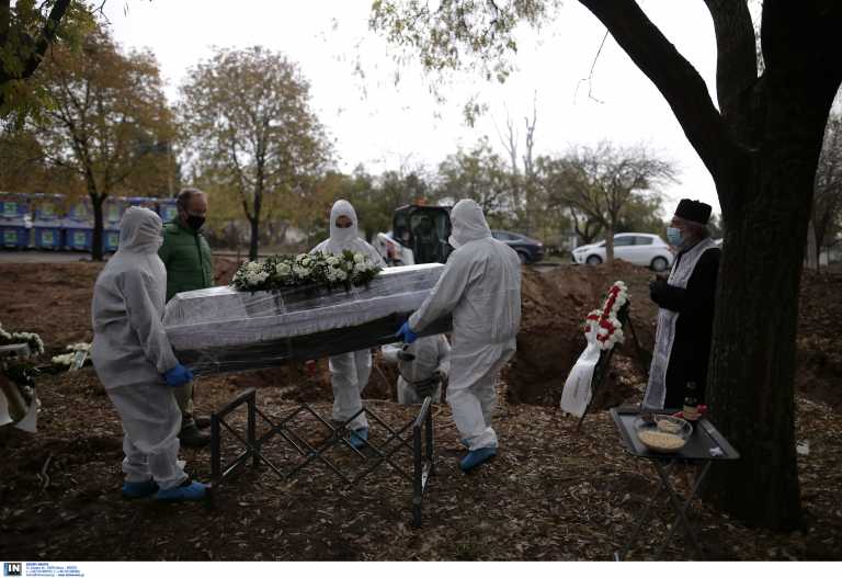Σπαρακτικές σκηνές σε κηδεία θύματος κορονοϊού στο νεκροταφείο της Θέρμης – Το ξέσπασμα της μάνας