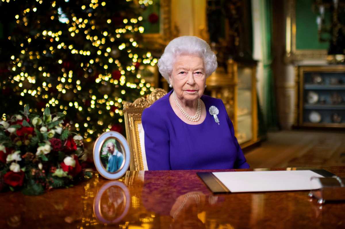 Britain's Queen Elizabeth II records her annual Christmas broadcast in Windsor Castle, Berkshire, Britain December 24, 2020. Picture taken December 24, 2020.   Victoria Jones