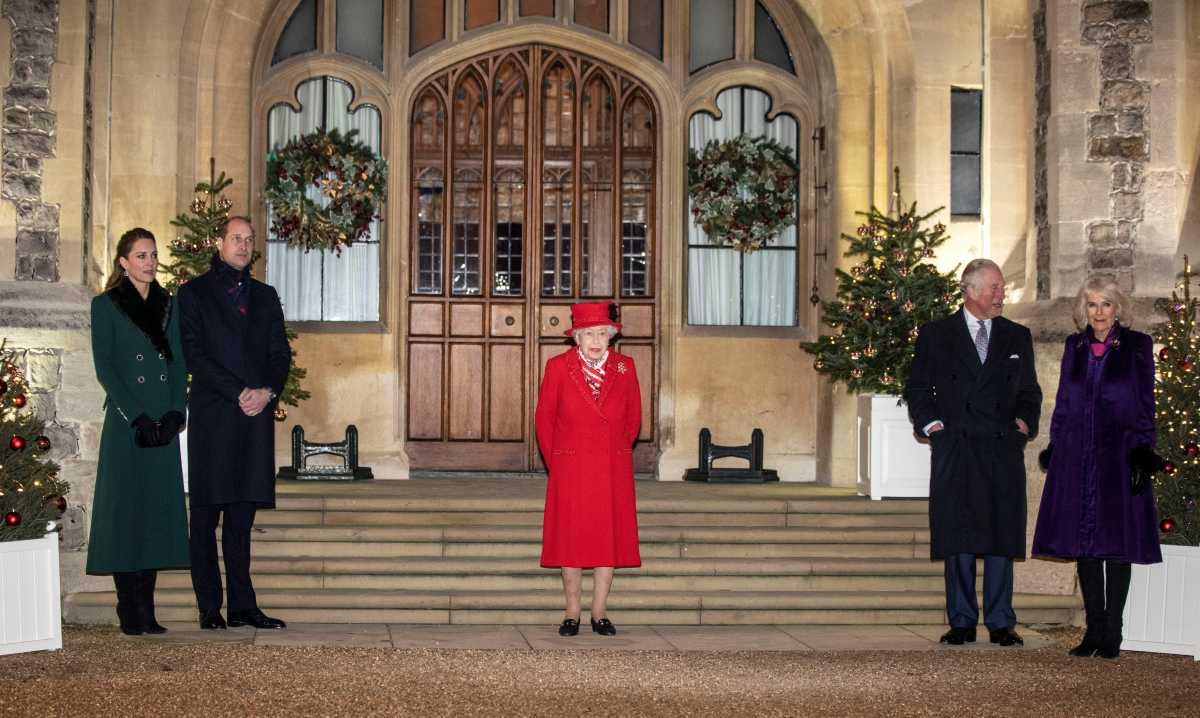 Britain's Queen Elizabeth, Prince William and Catherine, Duchess of Cambridge, Charles, Prince of Wales and Camilla, Duchess of Cornwall pose for a photo at Windsor Castle, in Windsor, Britain December 8, 2020. Richard Pohle