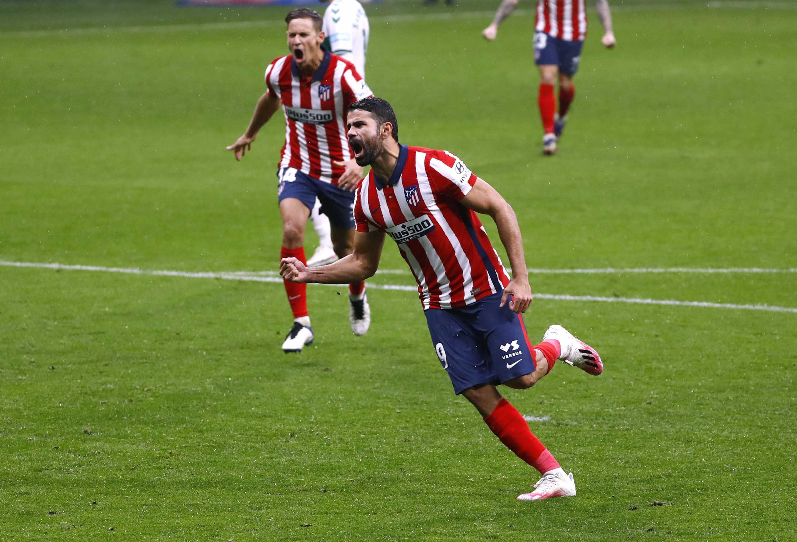 Soccer Football - La Liga Santander - Atletico Madrid v Elche - Wanda Metropolitano, Madrid, Spain - December 19, 2020 Atletico Madrid's Diego Costa celebrates scoring their third goal REUTERS