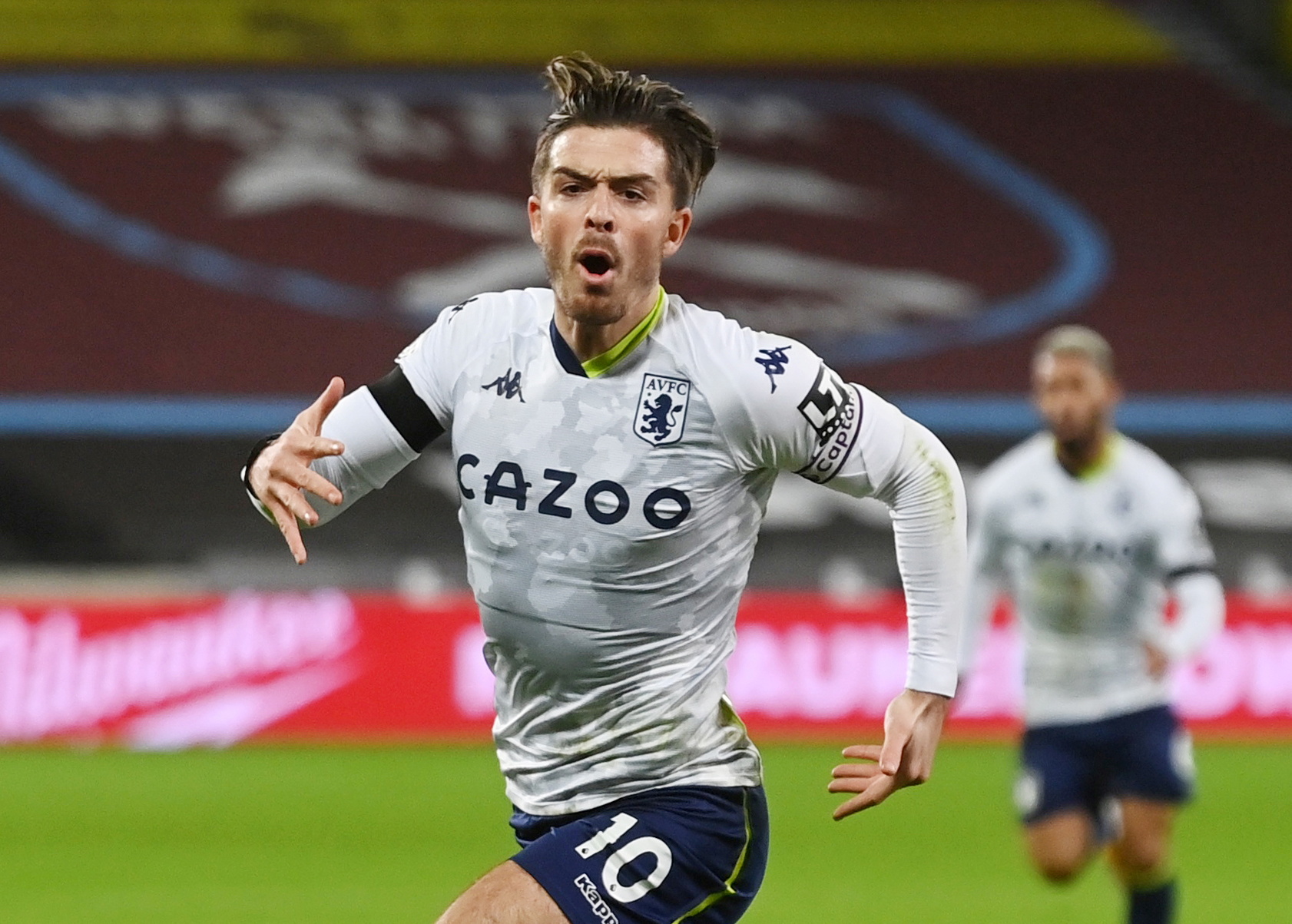 Soccer Football - Premier League - West Ham United v Aston Villa - London Stadium, London, Britain - November 30, 2020 Aston Villa's Jack Grealish celebrates scoring their first goal Pool via REUTERS