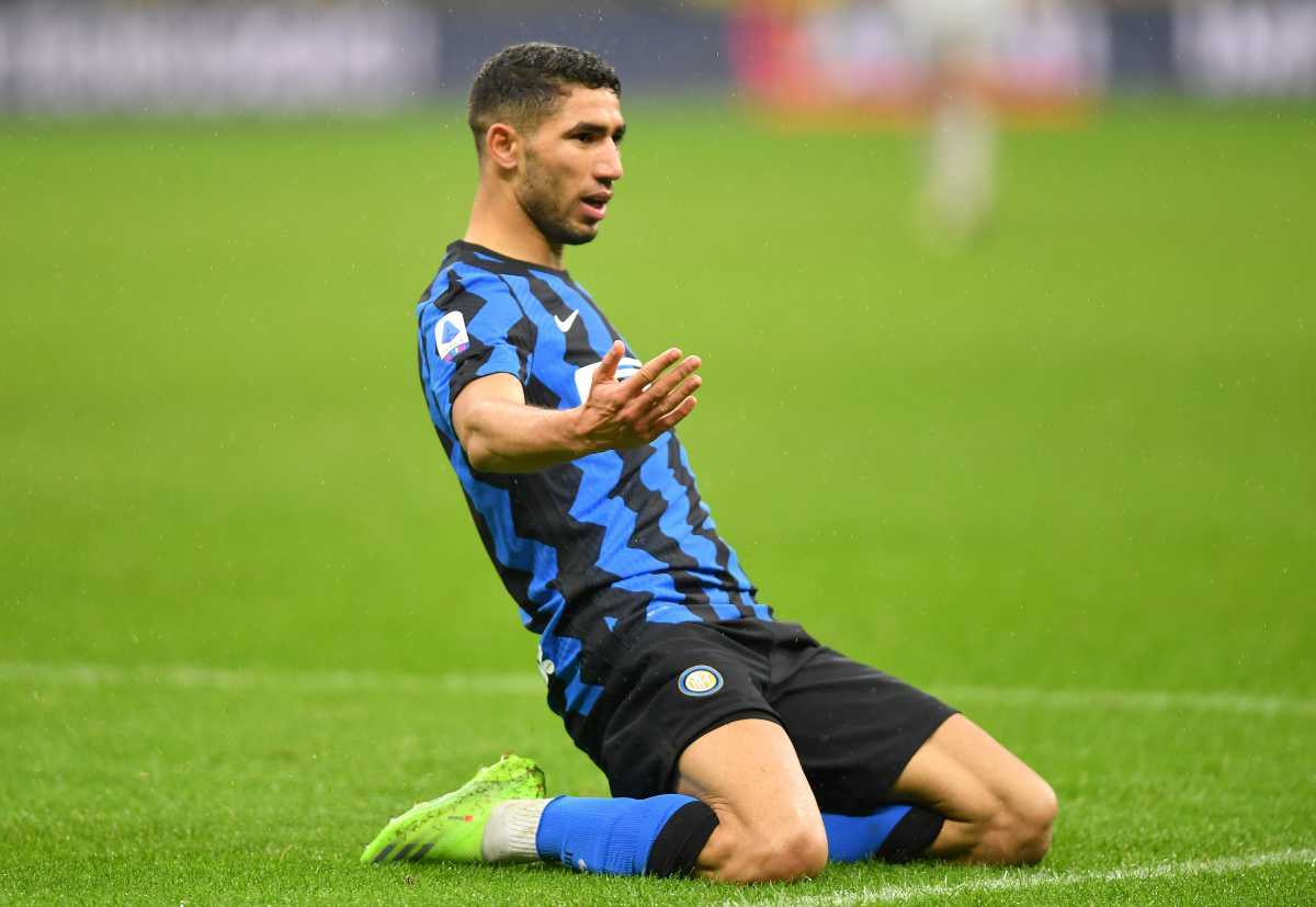 Soccer Football - Serie A - Inter Milan v Bologna - San Siro, Milan, Italy - December 5, 2020  Inter Milan’s Achraf Hakimi celebrates scoring their third goal REUTERS