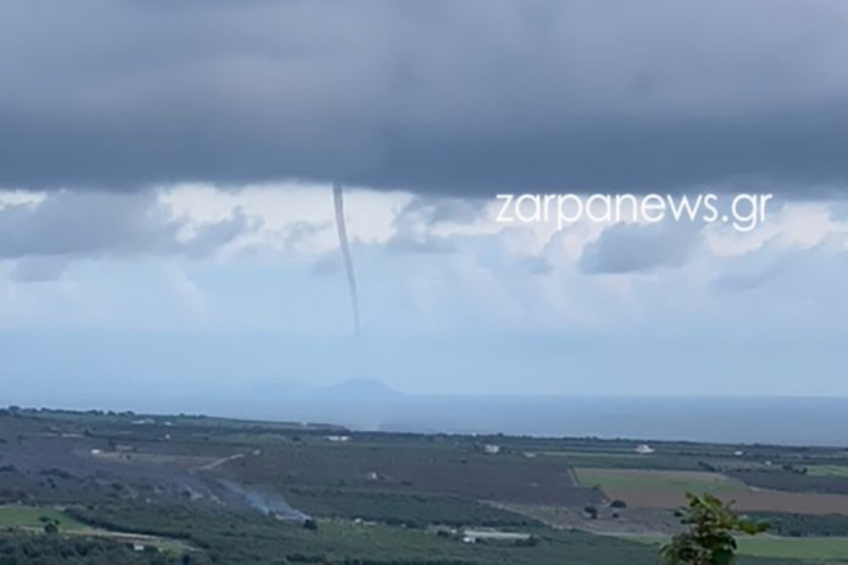 Εντυπωσιακές εικόνες από υδροστρόβιλο στα Χανιά (pics)