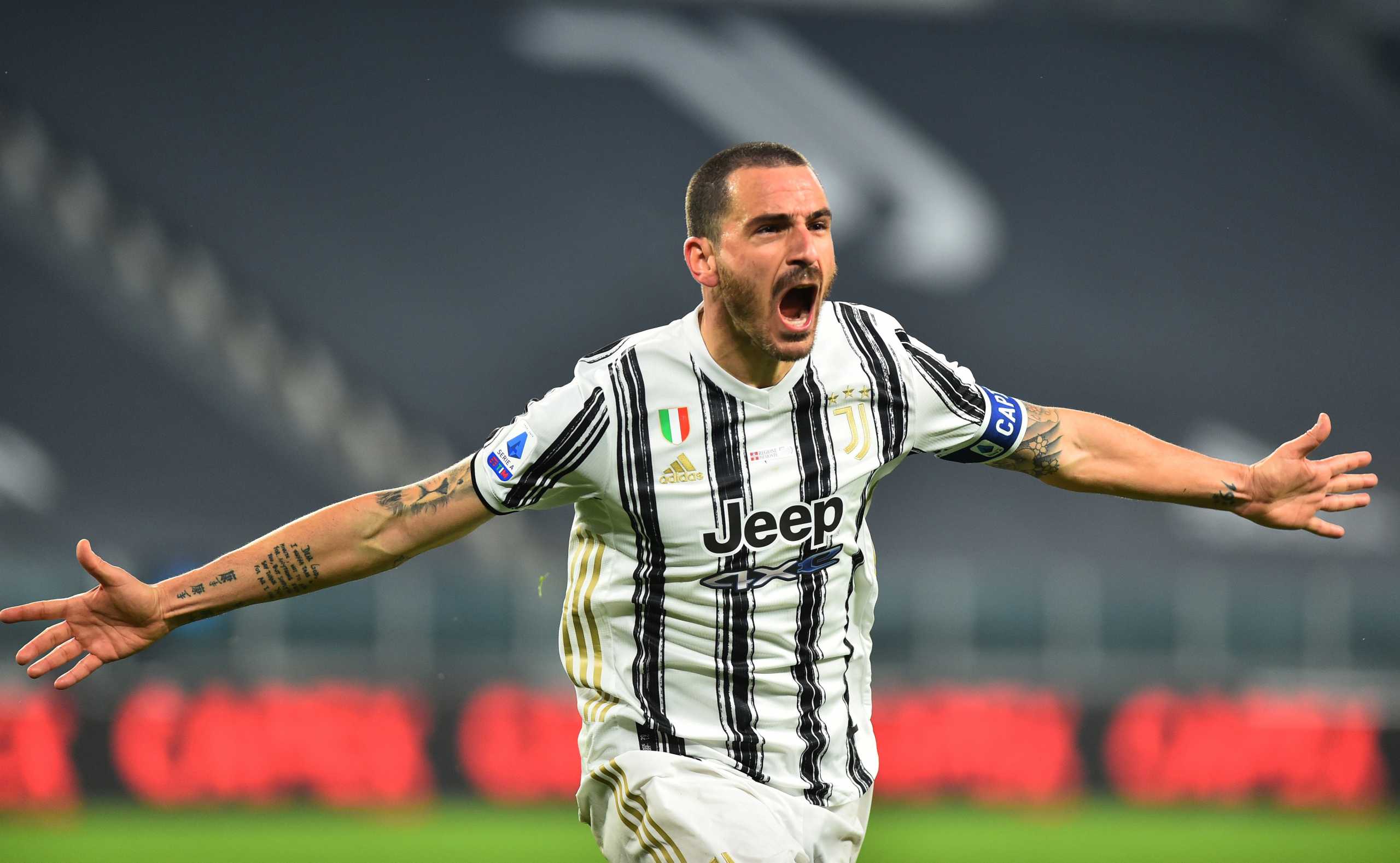 Soccer Football - Serie A - Juventus v Torino - Allianz Stadium, Turin, Italy - December 5, 2020 Juventus' Leonardo Bonucci celebrates scoring their second goal REUTERS