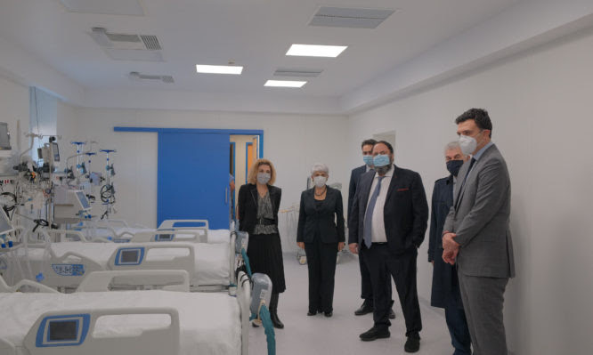 Κικίλιας: Εγκαινίασε 12 κλίνες ΜΕΘ στο Νοσοκομείο Νίκαιας δωρεά Μαρινάκη, Φράγκου και ΙΟΝ