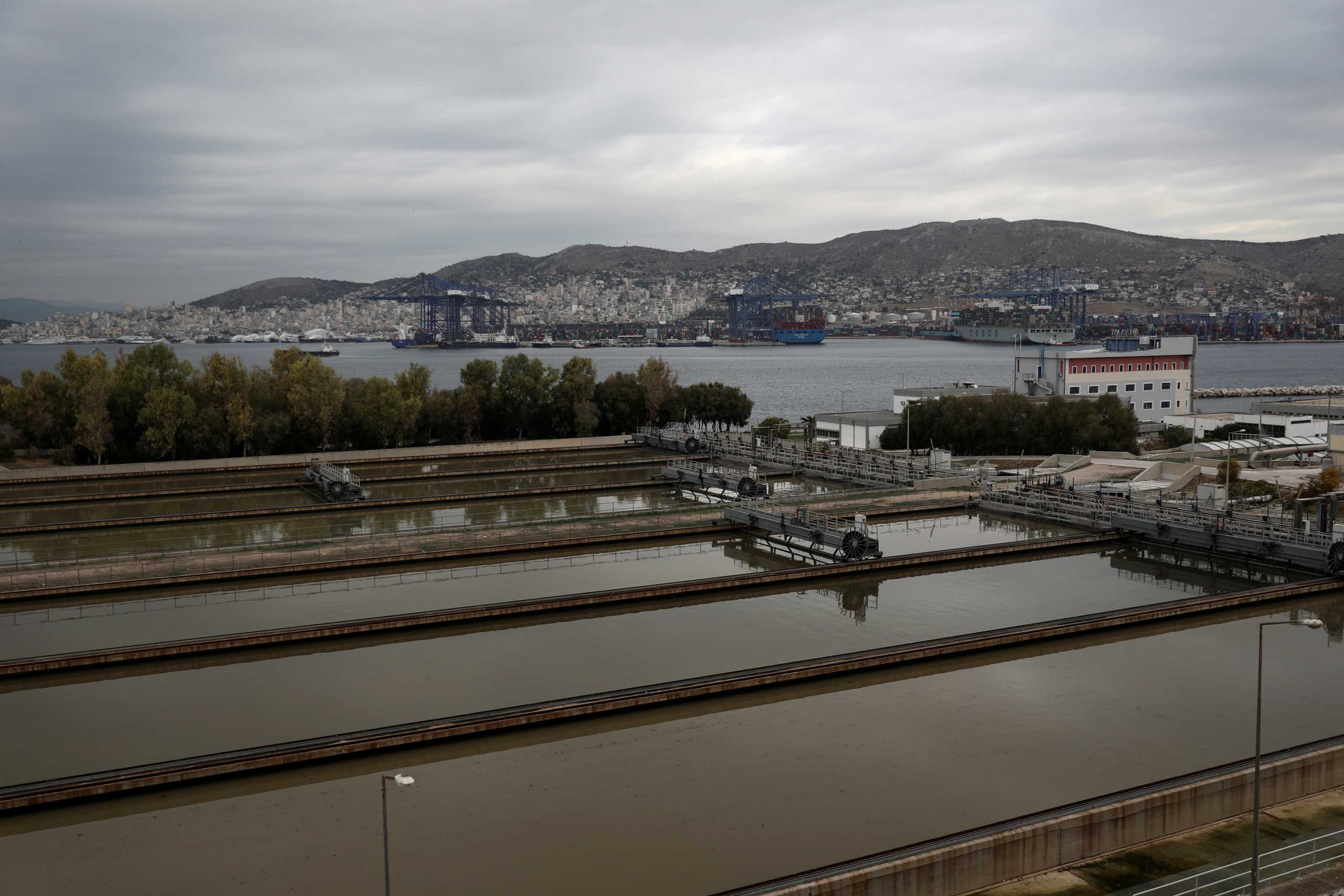 View of a wastewater treatment plant, during the coronavirus disease (COVID-19) pandemic, on the island of Psyttalia, Greece December 2, 2020. Picture taken December 2, 2020. REUTERS