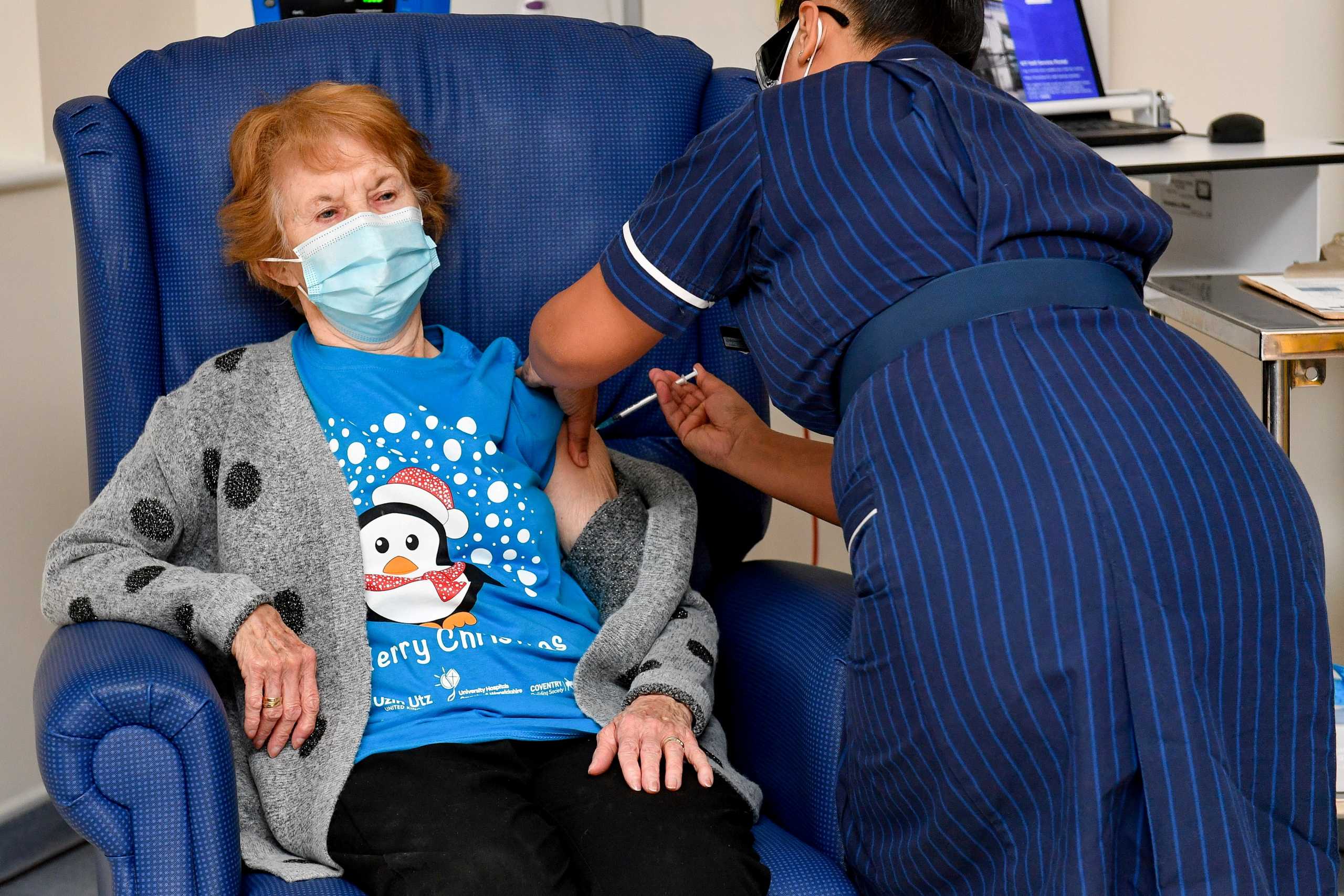 Margaret Keenan, 90, is the first patient in Britain to receive the Pfizer