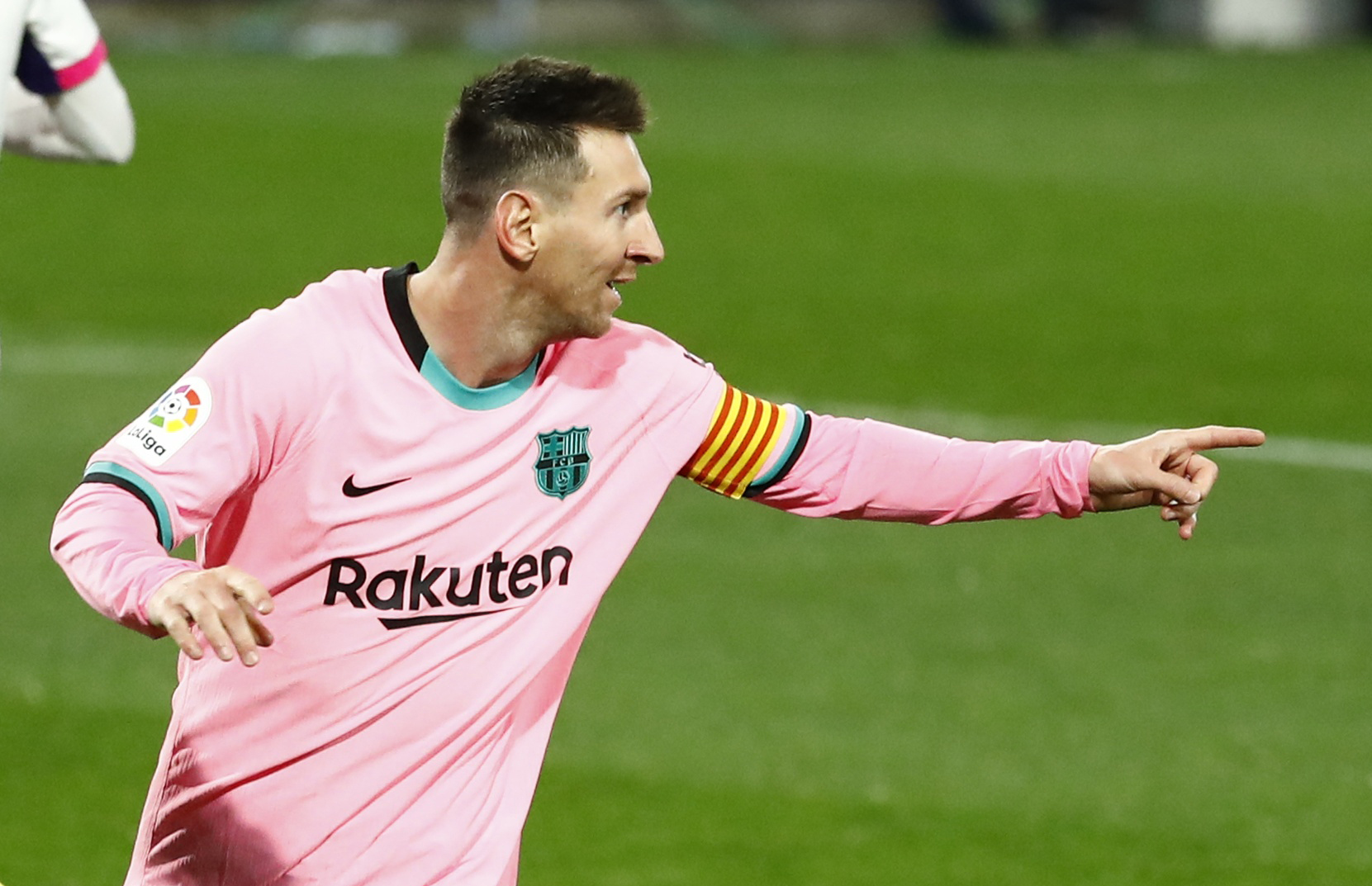 Soccer Football - La Liga Santander - Real Valladolid v FC Barcelona - Estadio Jose Zorrilla, Valladolid, Spain - December 22, 2020 Barcelona's Lionel Messi celebrates scoring their third goal REUTERS