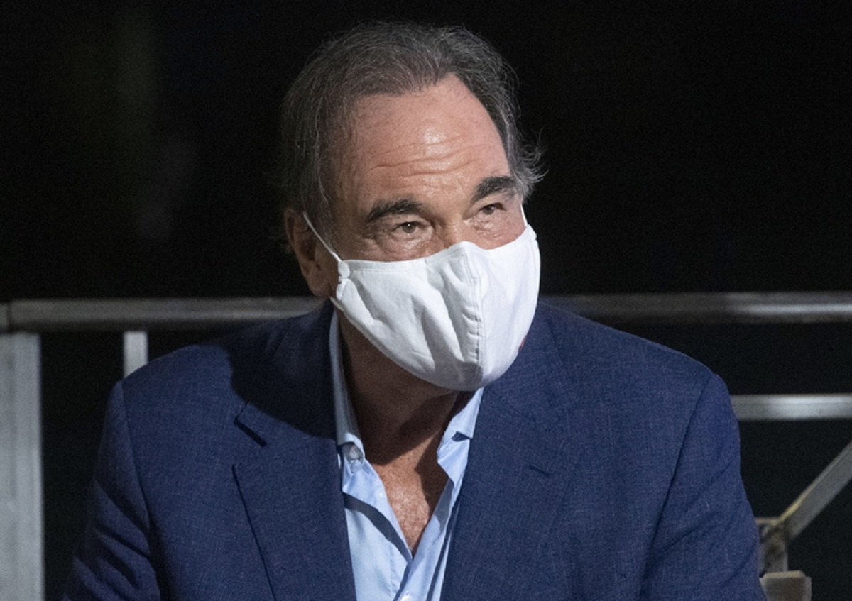 epa08623115 US Director Oliver Stone during the inauguration of TimVision Floating theatre in Rome, 24 August 2020. Stone is to inaugurate the Timvision Floating Theatre festival presenting international movies from 24 August to 24 September 2020 at the 'Parco Centrale del Lago' in Rome later on 24 August.  EPA