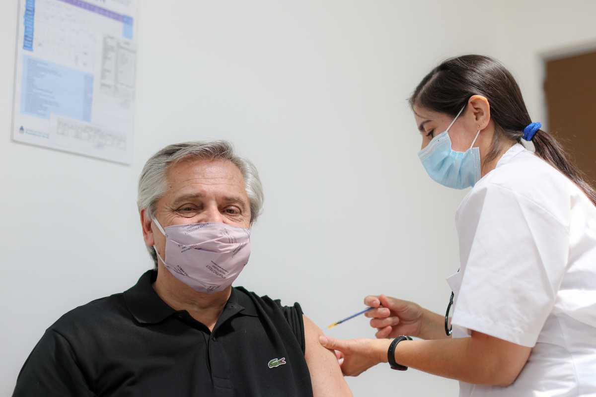 Argentina's President Alberto Fernandez gets vaccinated with the Sputnik V (Gam-COVID-Vac) vaccine at the Hospital Posadas, in Buenos Aires, Argentina January 21, 2021. Esteban Collazo