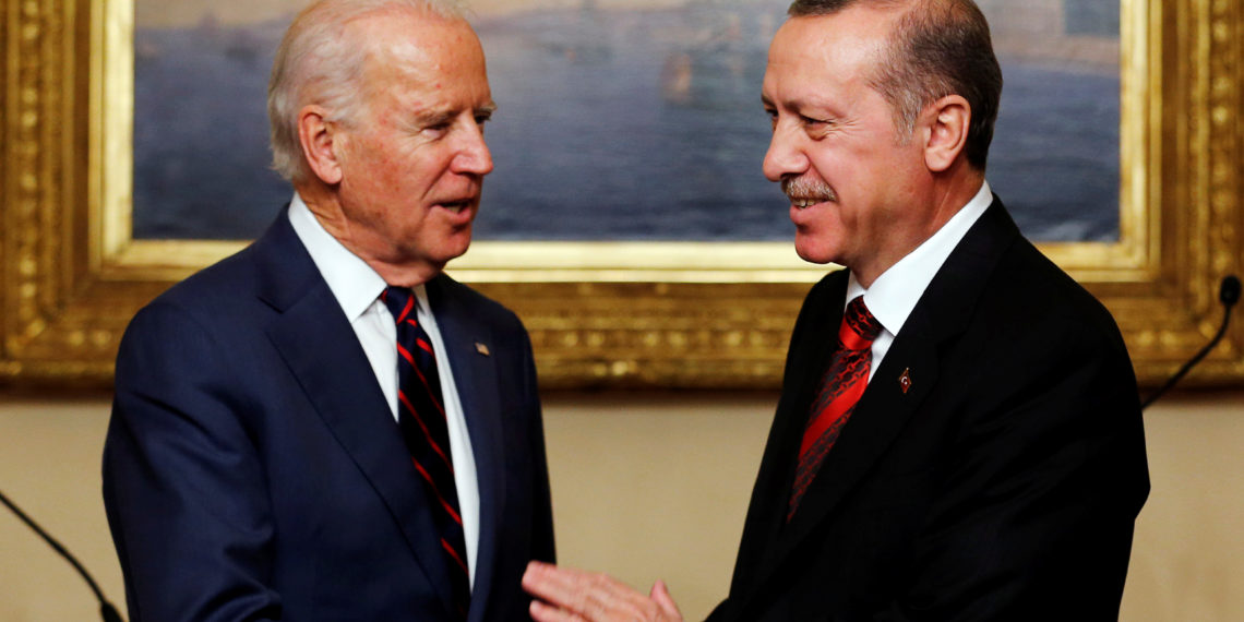 FILE PHOTO: U.S. Vice President Joe Biden (L) meets with Turkey's President Tayyip Erdogan at Beylerbeyi Palace in Istanbul November 22, 2014. REUTERS