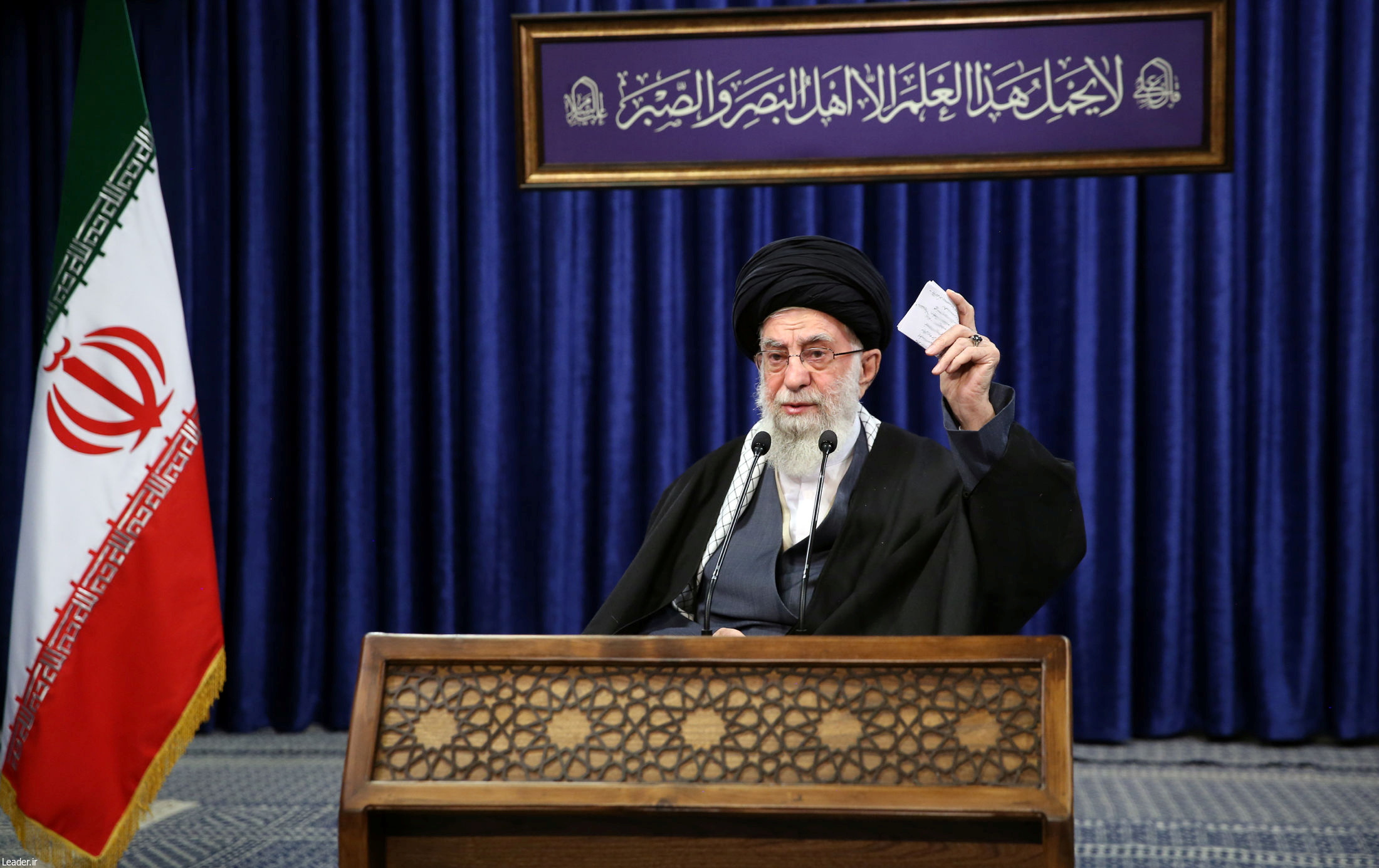 Iran's Supreme Leader Ayatollah Ali Khamenei delivers a televised speech, in Tehran, Iran January 8, 2021. Official Khamenei Website