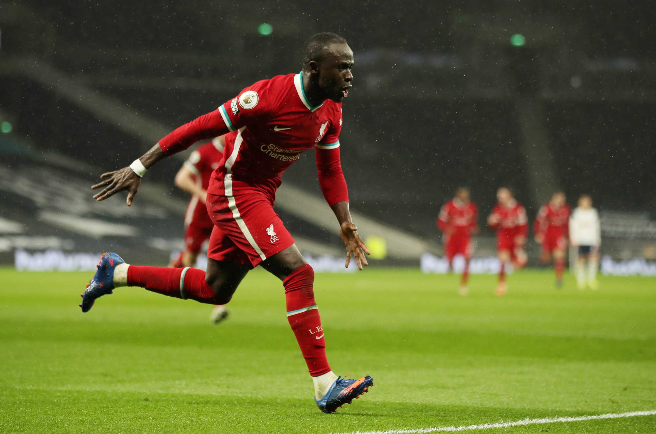Soccer Football - Premier League - Tottenham Hotspur v Liverpool - Tottenham Hotspur Stadium, London, Britain - January 28, 2021 Liverpool's Sadio Mane celebrates scoring their third goal Pool via REUTERS