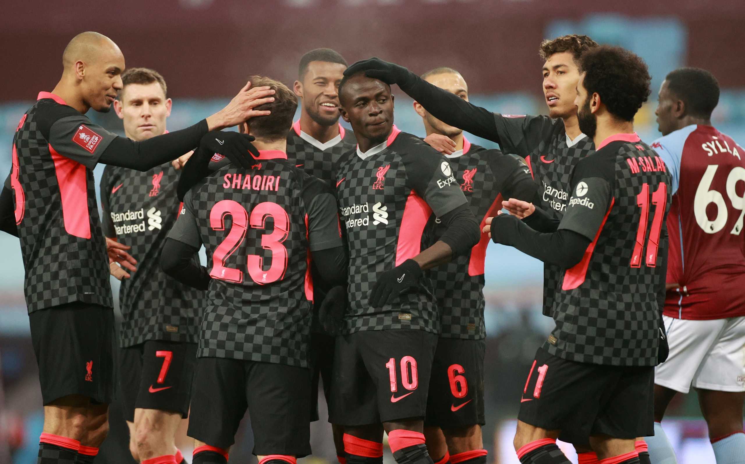 Soccer Football - FA Cup - Third Round - Aston Villa v Liverpool - Villa Park, Birmingham, Britain - January 8, 2021 Liverpool's Sadio Mane celebrates scoring their third goal Pool via REUTERS