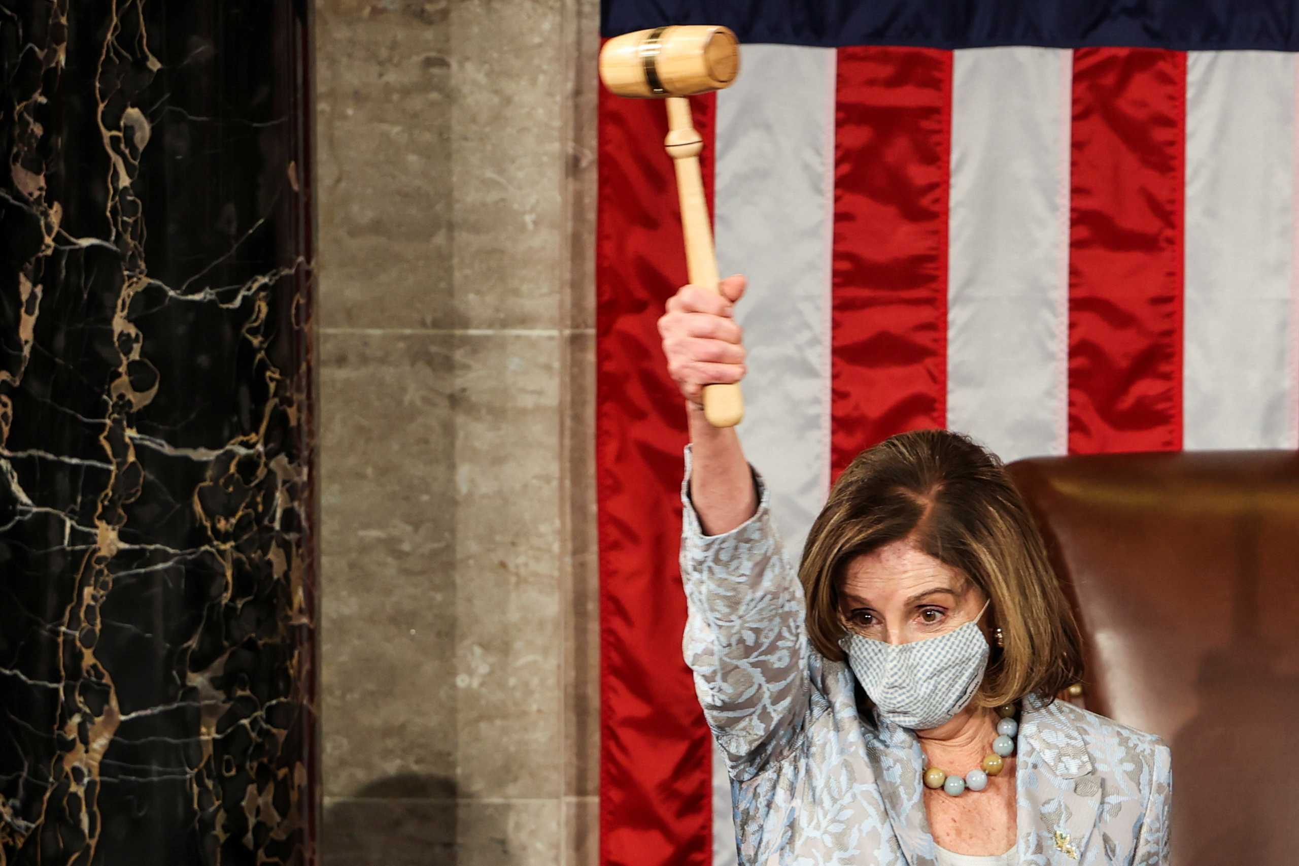Speaker of the House Nancy Pelosi (D-CA) waves a gavel during the first session of the 117th Congress in the House Chamber at the U.S. Capitol in Washington, DC, U.S., January 3, 2021. Tasos Katopodis