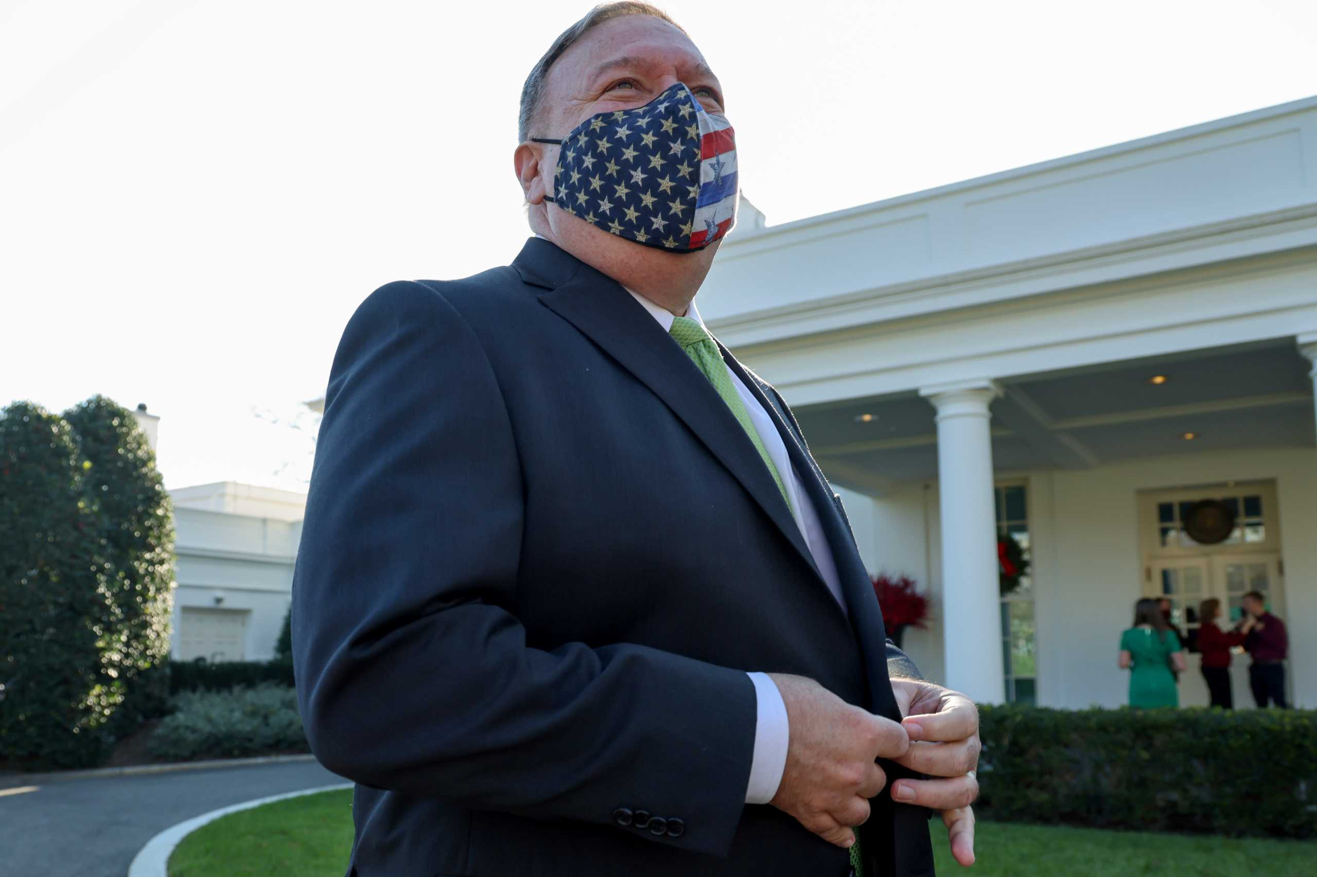 U.S. Secretary of State Mike Pompeo visits the White House on an apparent family tour in Washington, U.S. December 11, 2020. REUTERS