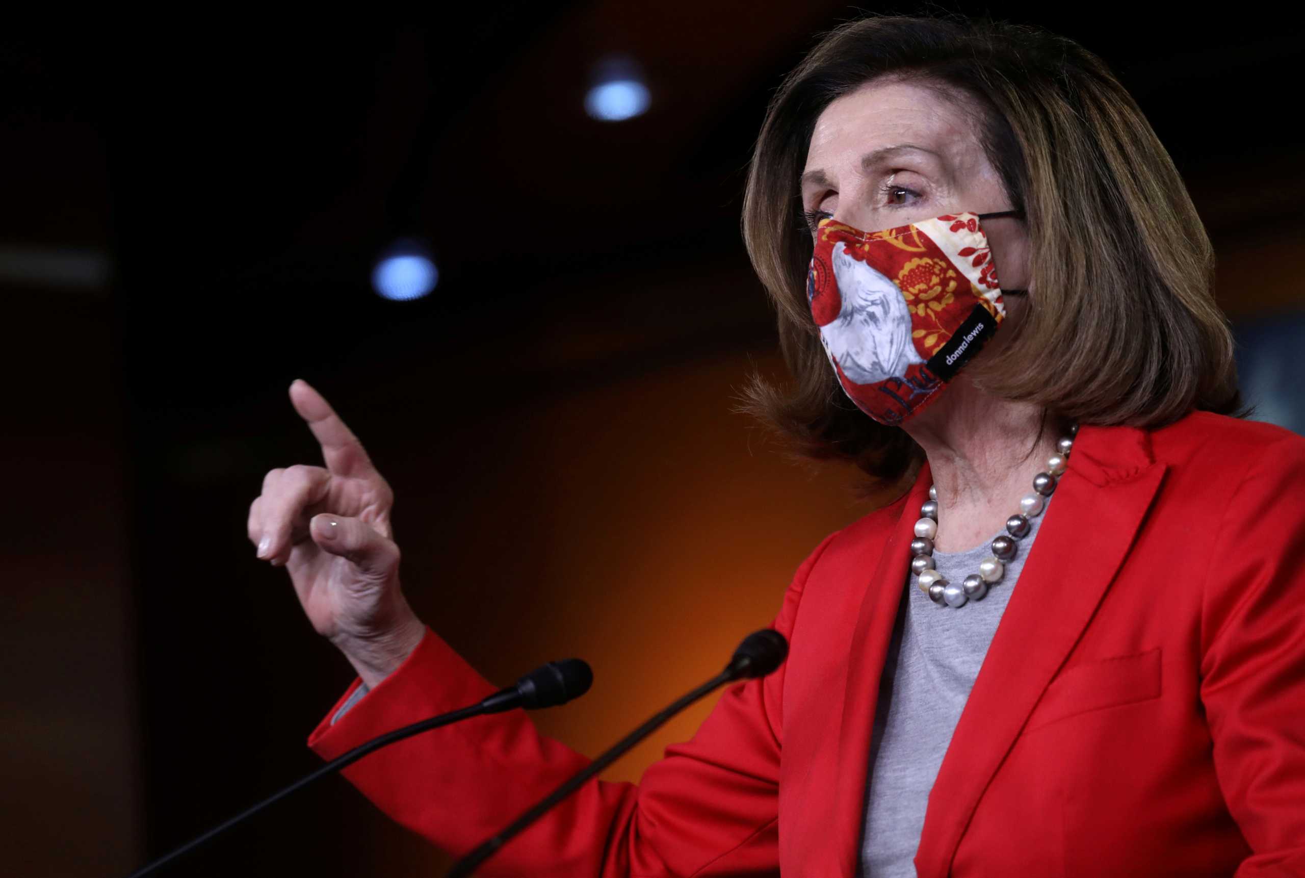 FILE PHOTO: Speaker of the House Nancy Pelosi (D-CA) during her weekly press conference on Capitol Hill in Washington, D.C., U.S. December 30, 2020. REUTERS