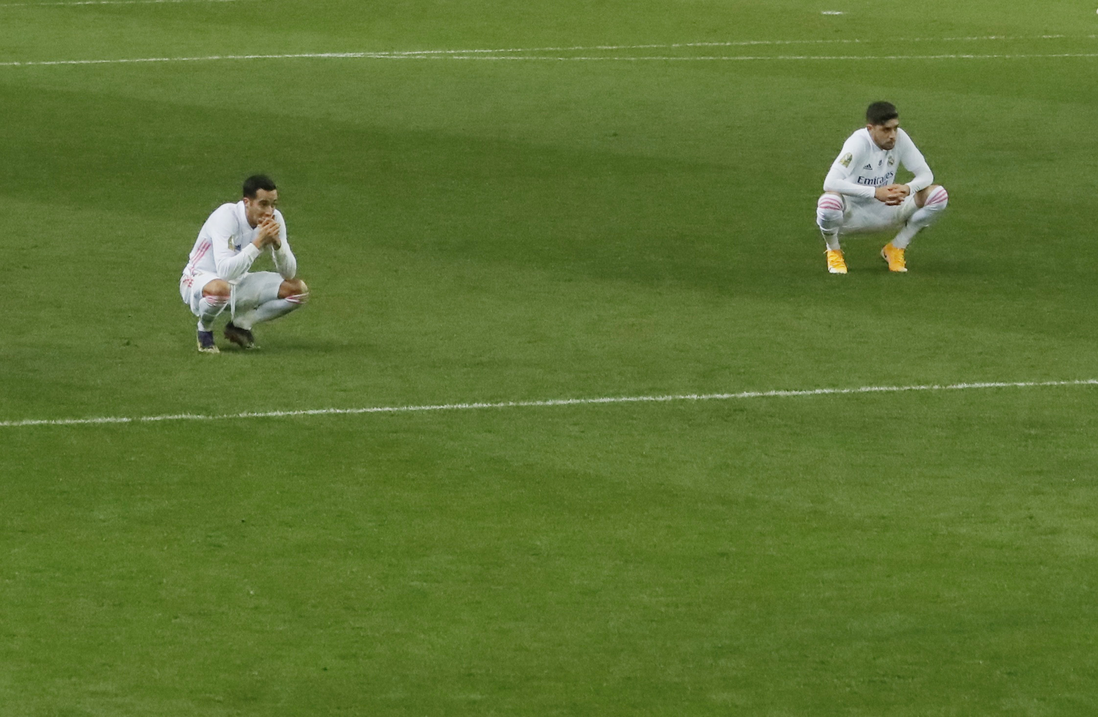 Soccer Football - Spanish Super Cup - Semi Final - Real Madrid v Athletic Bilbao - La Rosaleda Stadium, Malaga, Spain - January 14, 2021 Real Madrid's Lucas Vazquez looks dejected at the end of the match REUTERS