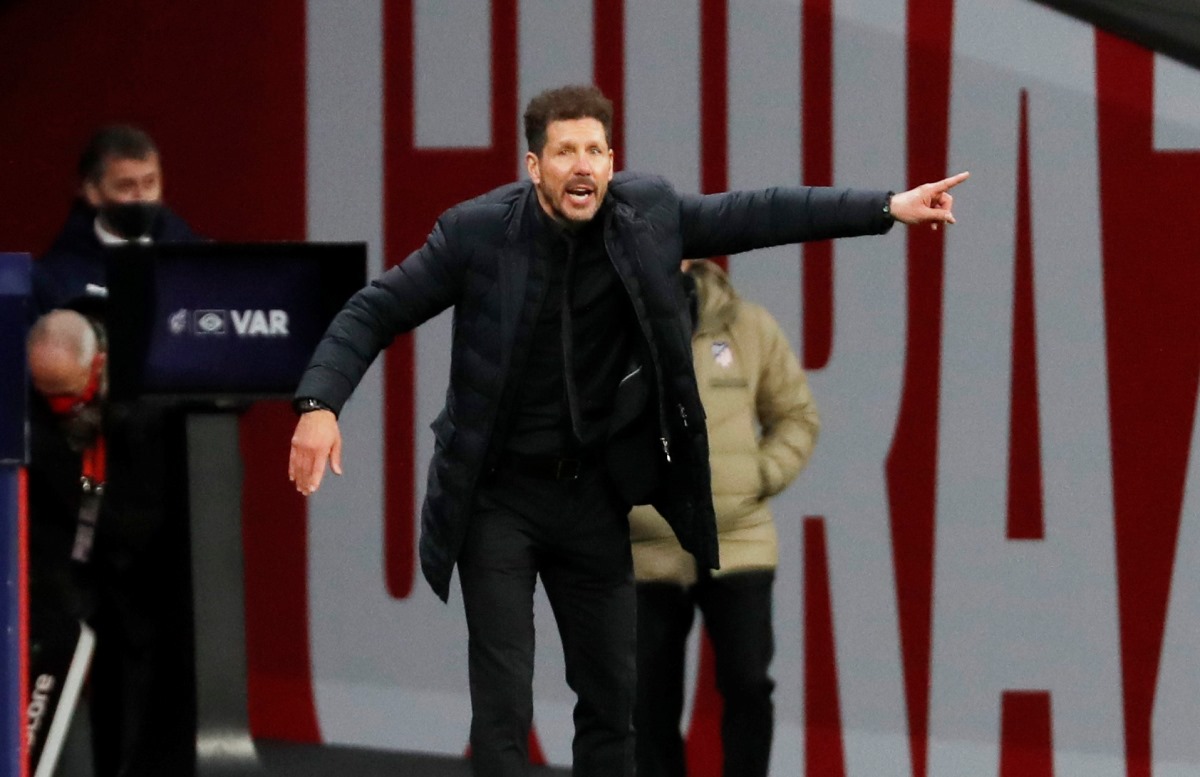 Soccer Football - La Liga Santander - Atletico Madrid v Getafe - Wanda Metropolitano, Madrid, Spain - December 30, 2020 Atletico Madrid coach Diego Simeone REUTERS