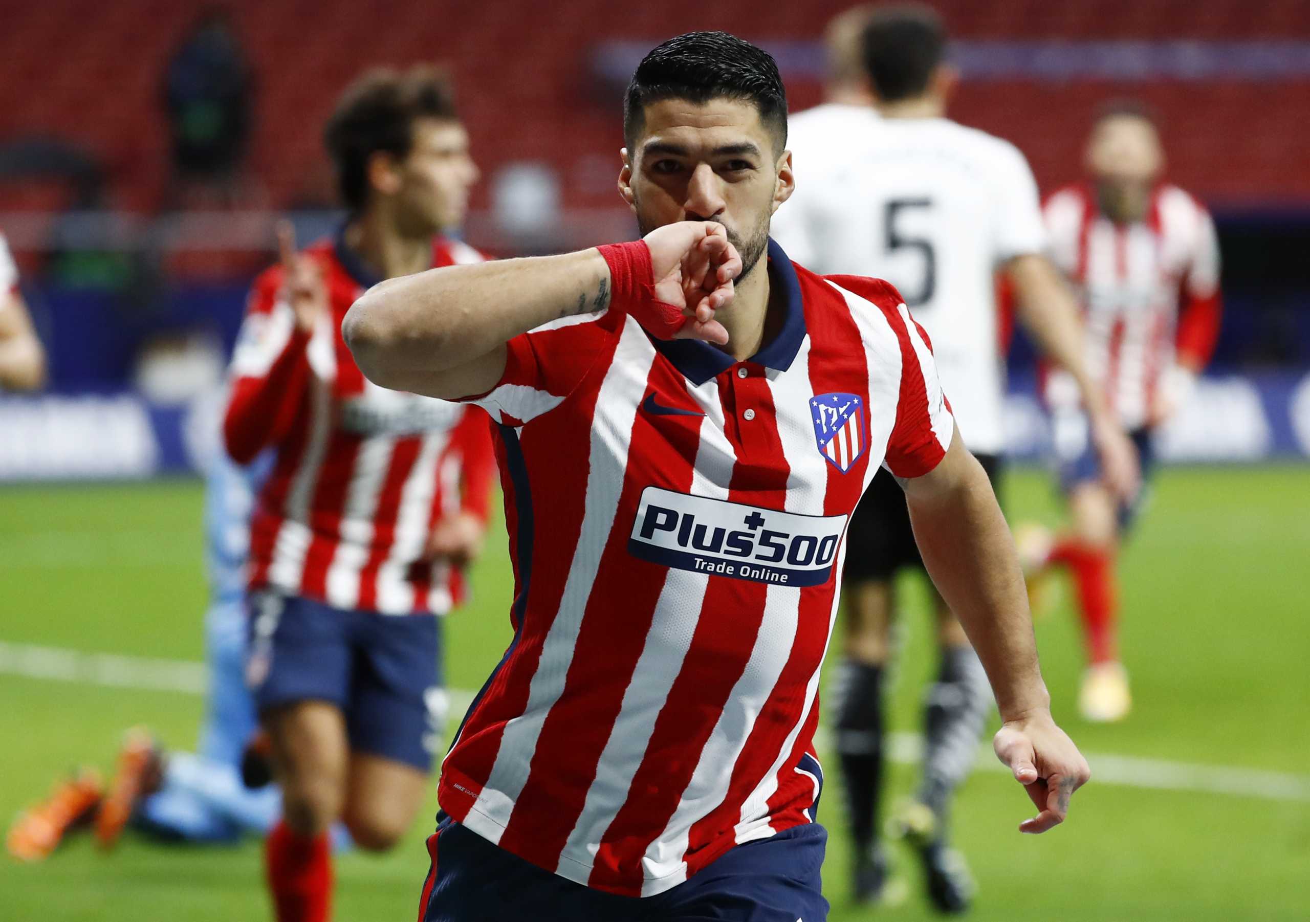 Soccer Football - La Liga Santander - Atletico Madrid v Valencia - Wanda Metropolitano, Madrid, Spain - January 24, 2021 Atletico Madrid's Luis Suarez celebrates scoring their second goal REUTERS