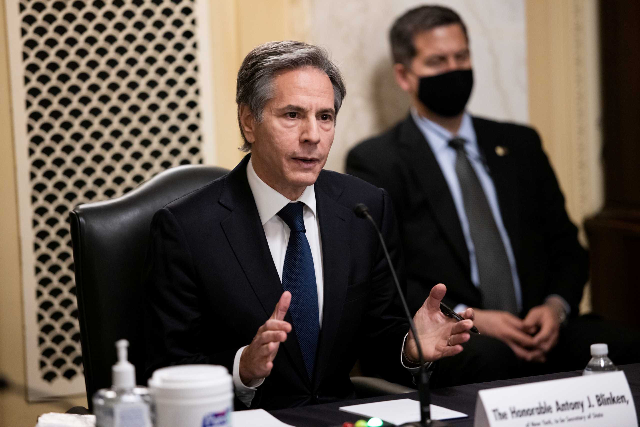 Antony J. Blinken, of New York, speaks during his confirmation hearing to be Secretary of State before the U.S. Senate Foreign Relations Committee at the U.S. Capitol in Washington, DC, U.S. January 19, 2021. Graeme Jennings