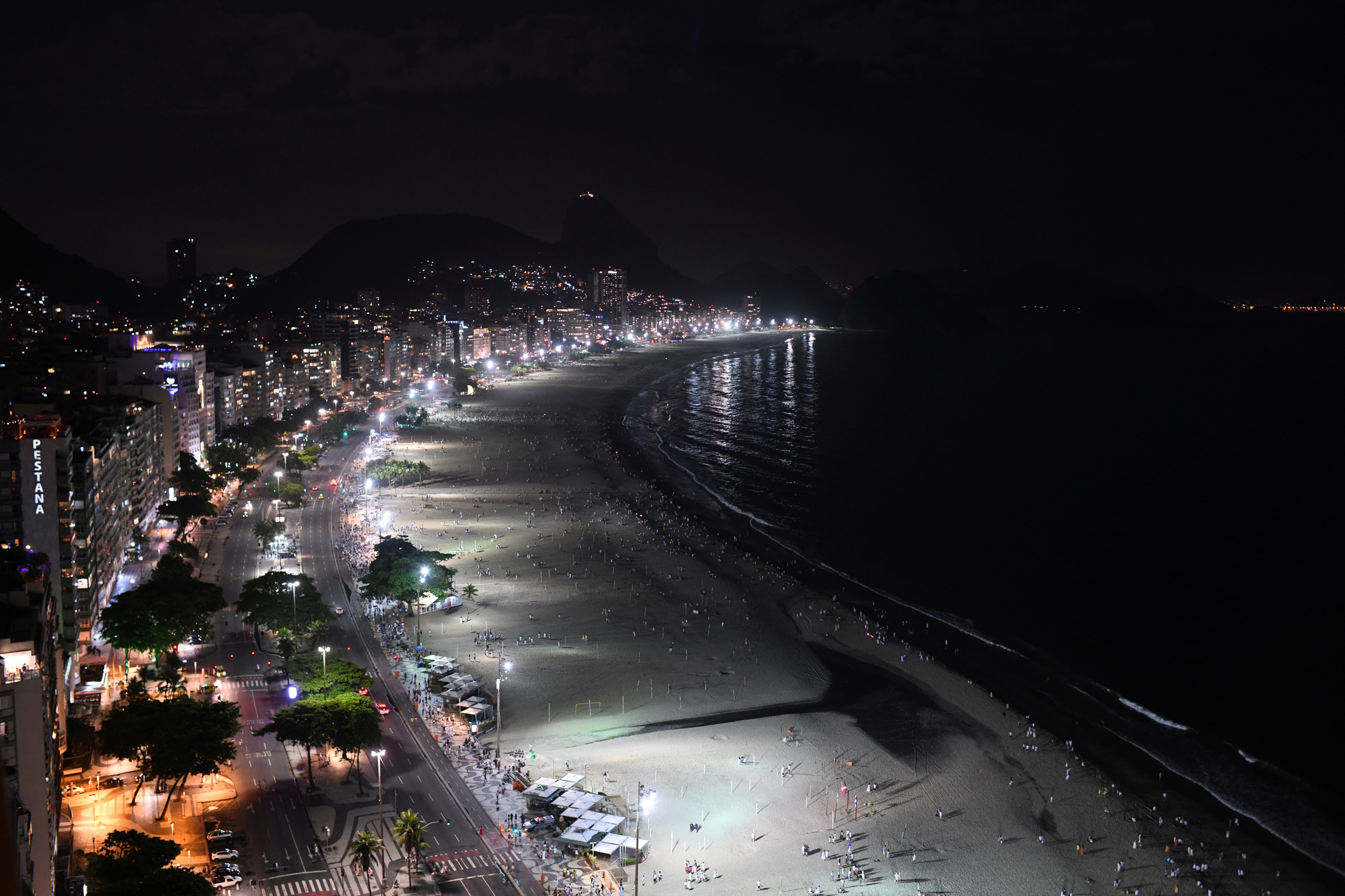 An overview of Copacabana beach during New Year's Eve, amid the coronavirus disease (COVID-19) outbreak, in Rio de Janeiro, Brazil December 31, 2020. REUTERS
