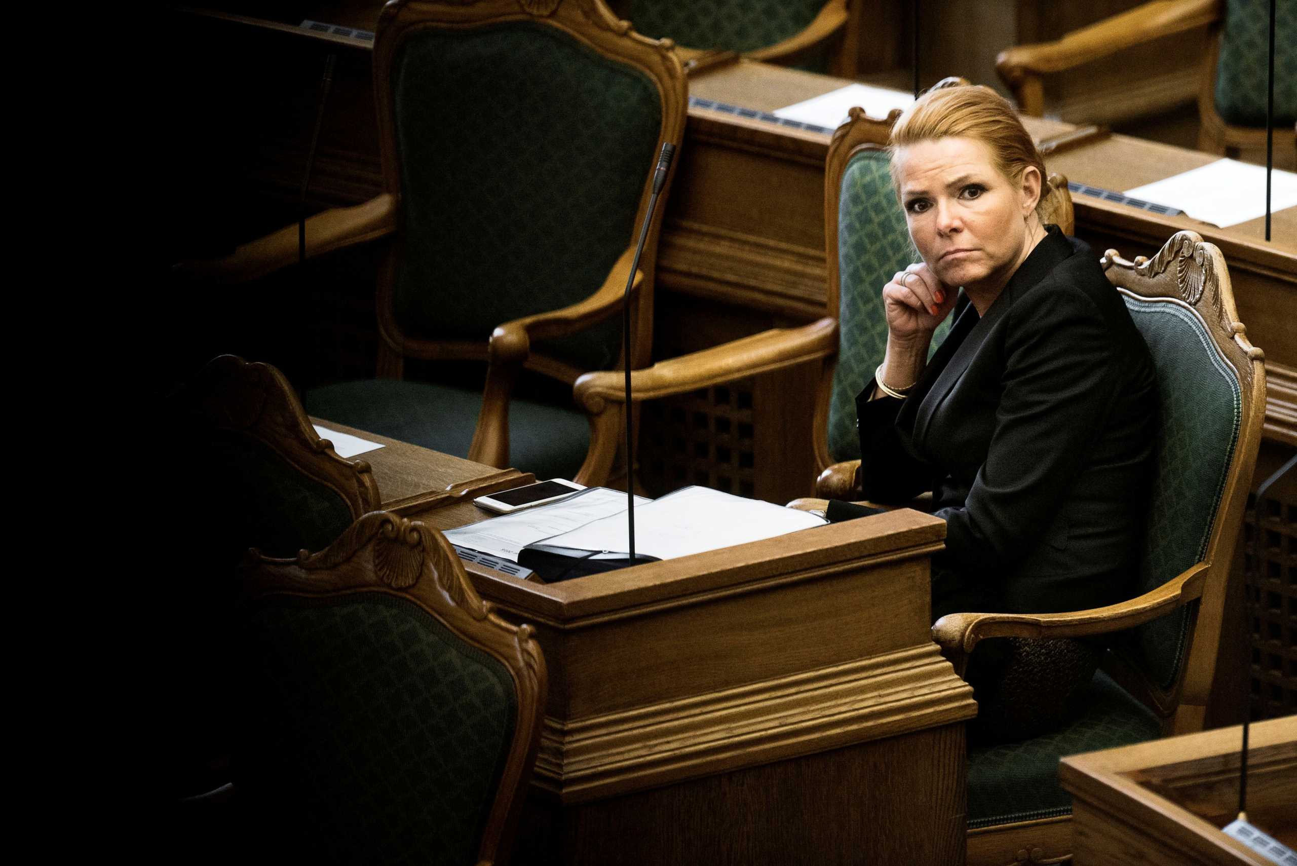 FILE PHOTO: FILE PHOTO: Denmark's Minister of Immigration and Integration Inger Stojberg listens to the debate in the Danish Parliament, January 26, 2016.  REUTERS