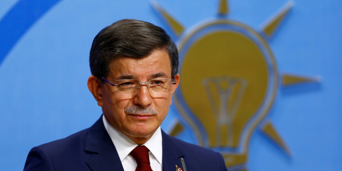 FILE PHOTO: Turkish Prime Minister Ahmet Davutoglu speaks during a news conference at his ruling AK Party headquarters in Ankara, Turkey May 5, 2016. REUTERS