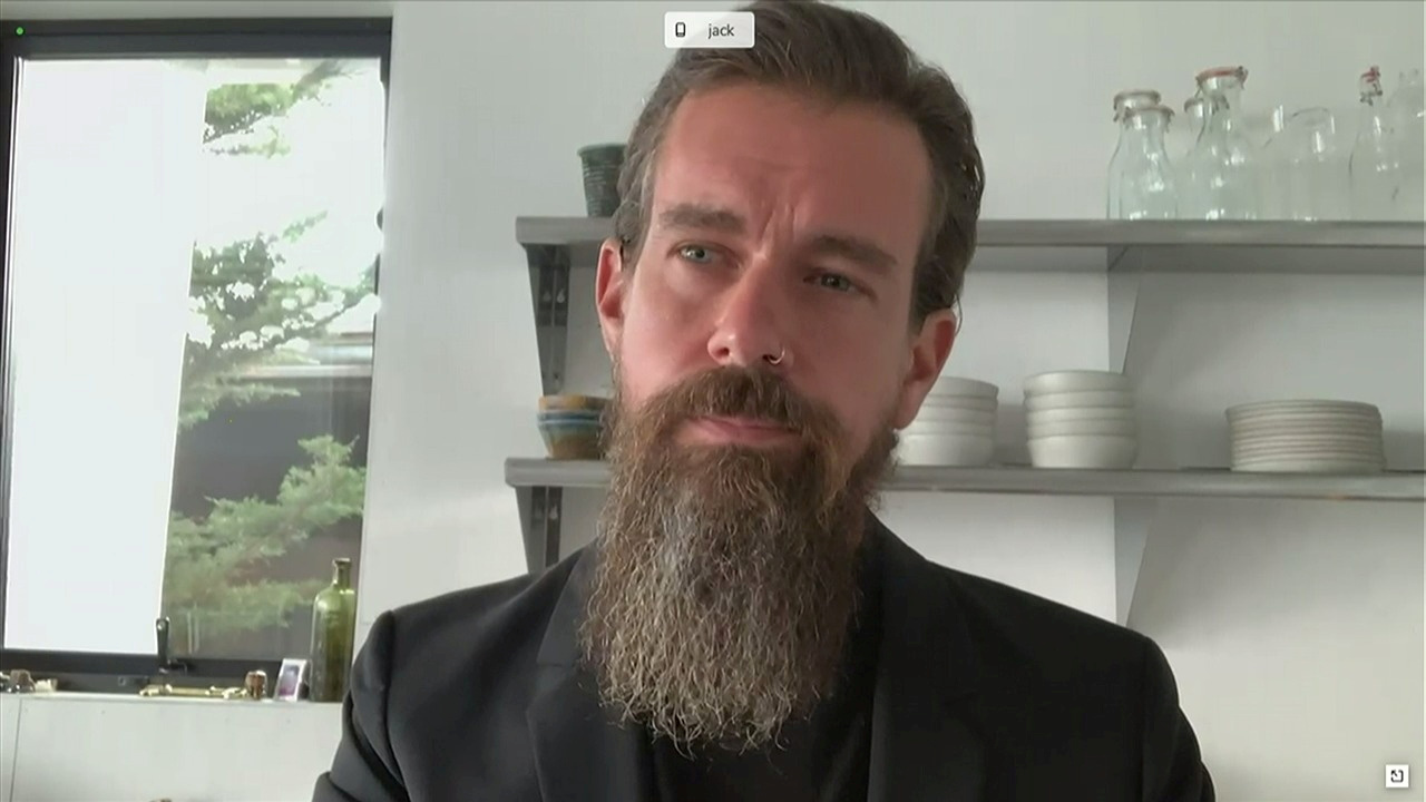 FILE PHOTO: Twitter CEO Jack Dorsey testifies remotely via videoconference in this screengrab made from video during a Senate Judiciary Committee hearing titled, "Breaking the News: Censorship, Suppression, and the 2020 Election,? on Facebook and Twitter's content moderation practices, on Capitol Hill in Washington, U.S., November 17, 2020. U.S. Senate Judiciary Committee via REUTERS