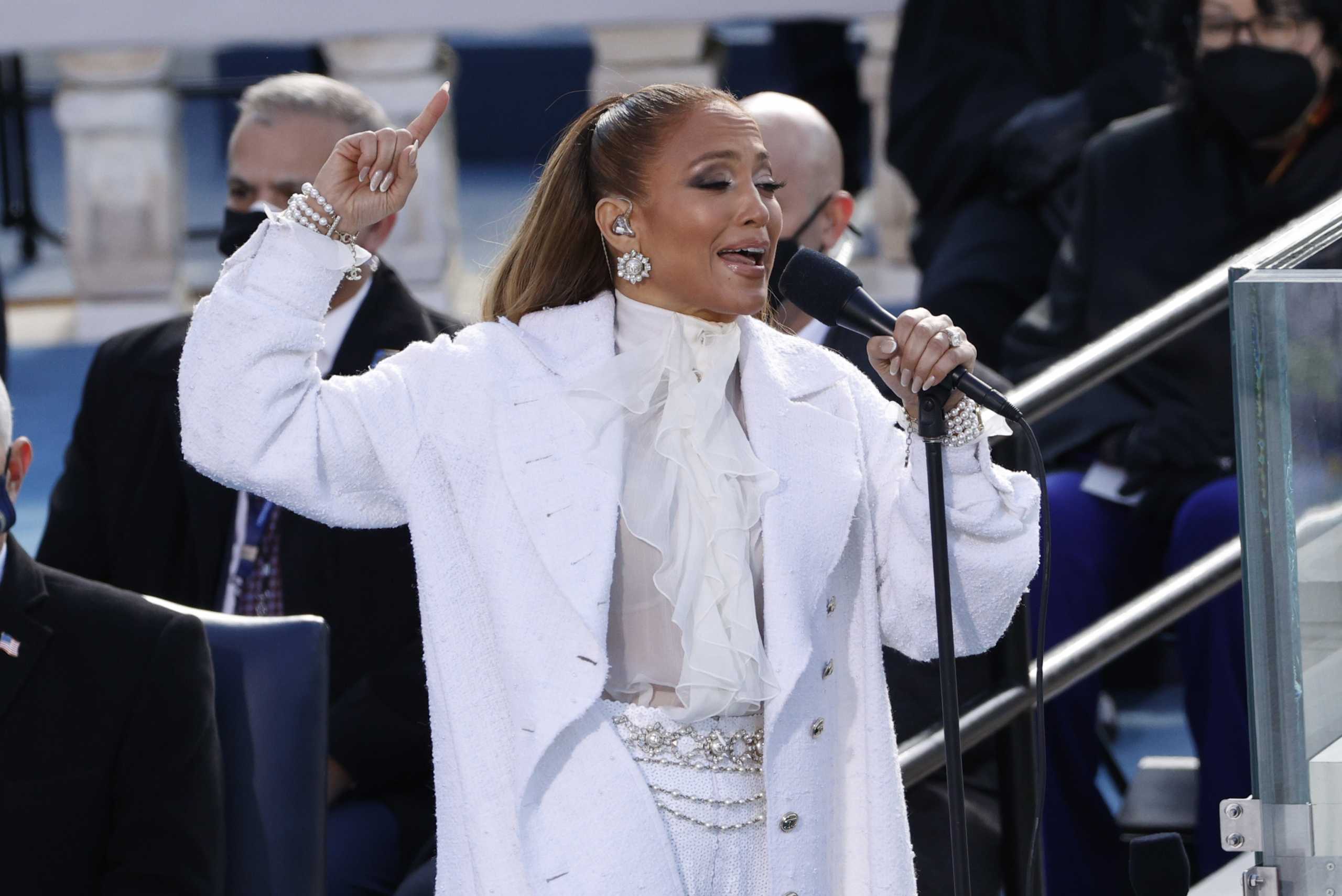 Jennifer Lopez performs during the inauguration of Joe Biden as the 46th President of the United States on the West Front of the U.S. Capitol in Washington, U.S., January 20, 2021. REUTERS