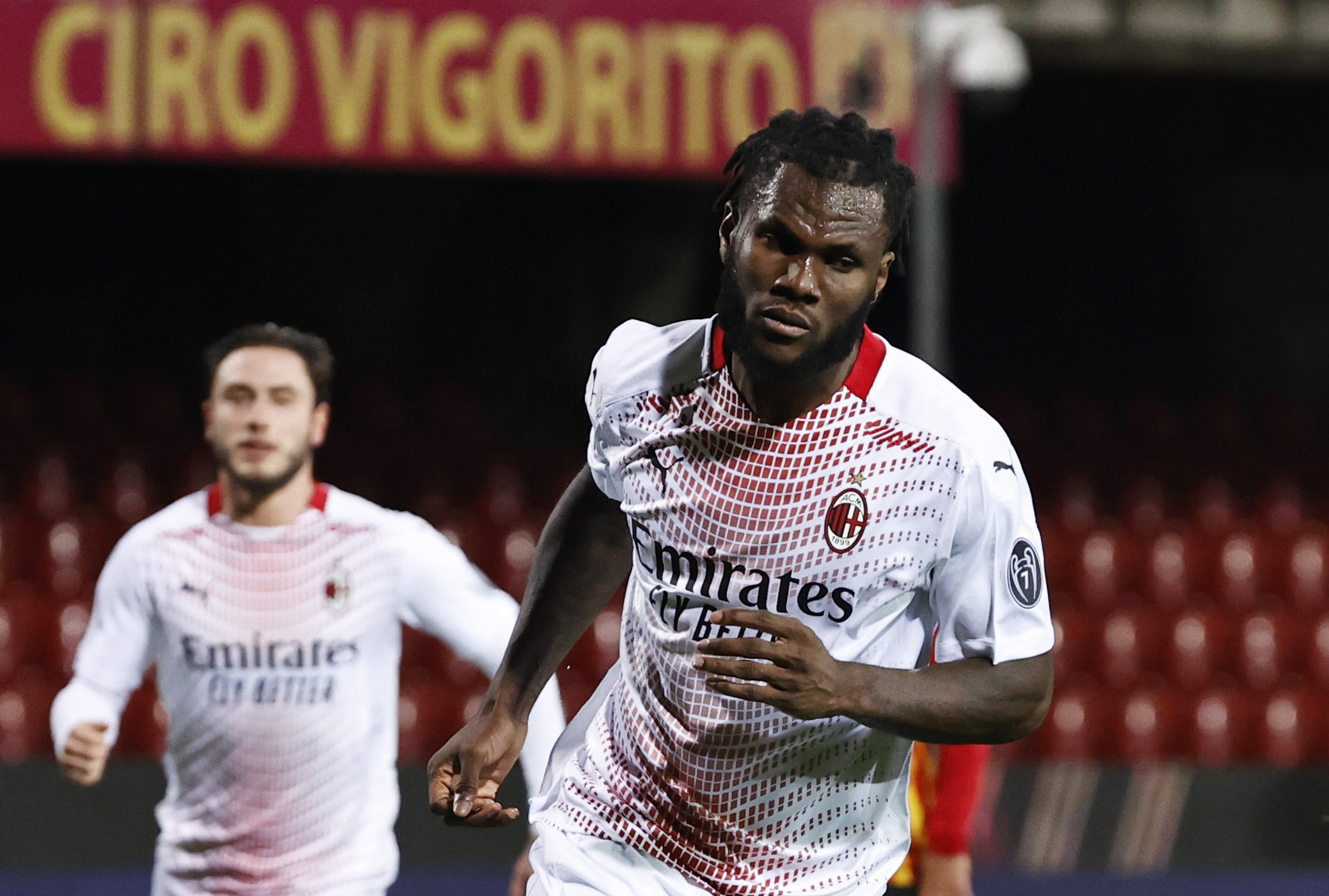 Soccer Football - Serie A - Benevento v AC Milan - Stadio Ciro Vigorito, Benevento, Italy - January 3, 2021 AC Milan's Franck Kessie celebrates scoring their first goal REUTERS