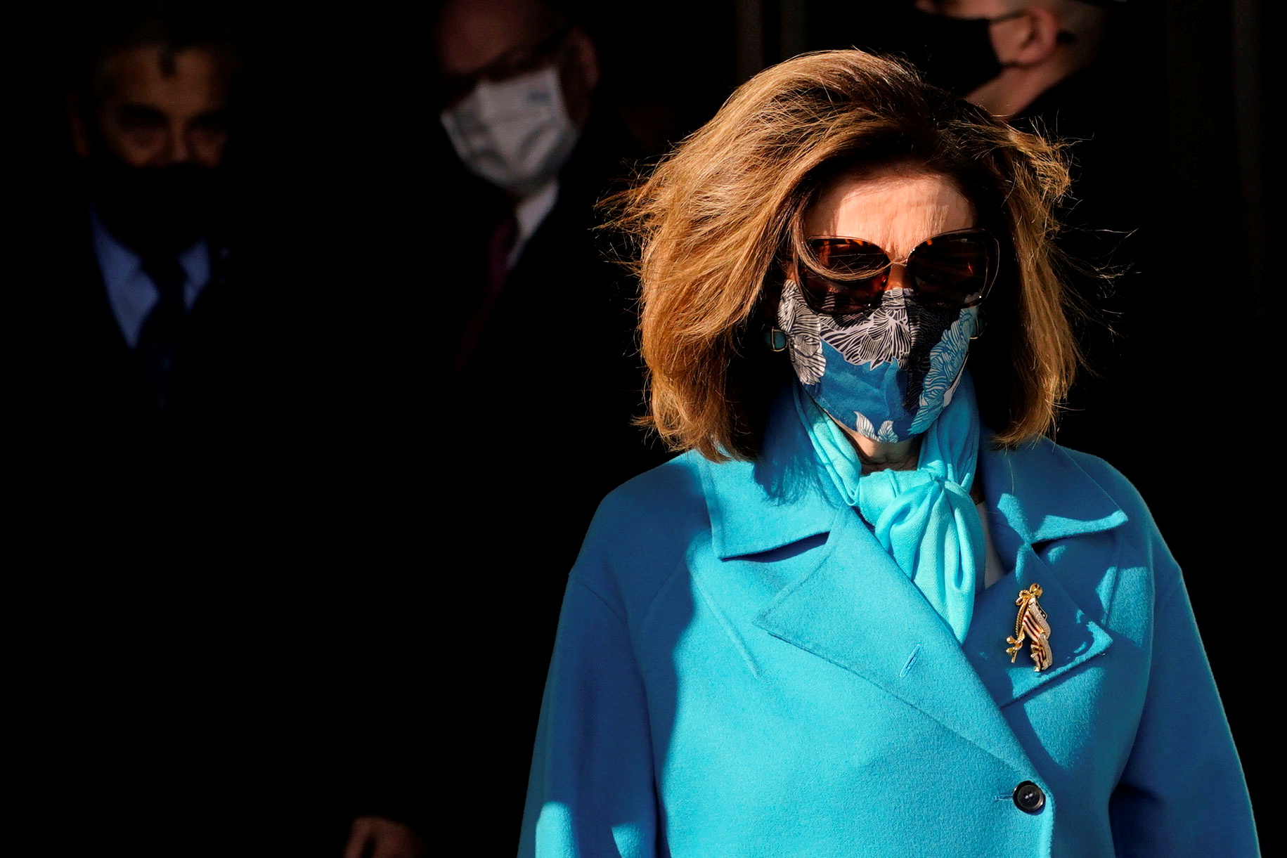 House Speaker Nancy Pelosi, D-Calif. arrives at the U.S. Capitol ahead of the inauguration of President Joe Biden, in Washington, DC, U.S. January 20, 2021. Melina Mara