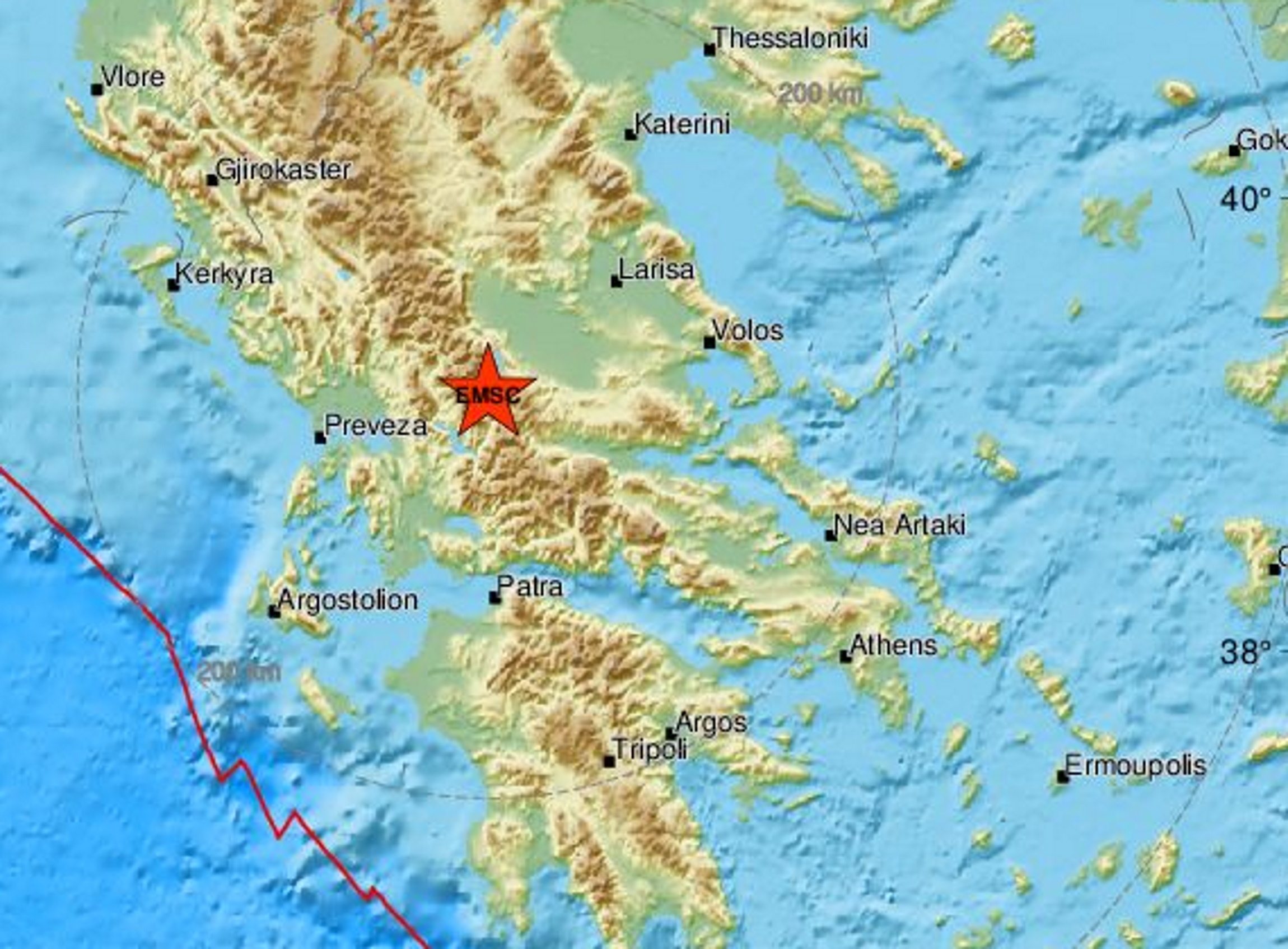 Σεισμός 3,8 Ρίχτερ κοντά στο Καρπενήσι