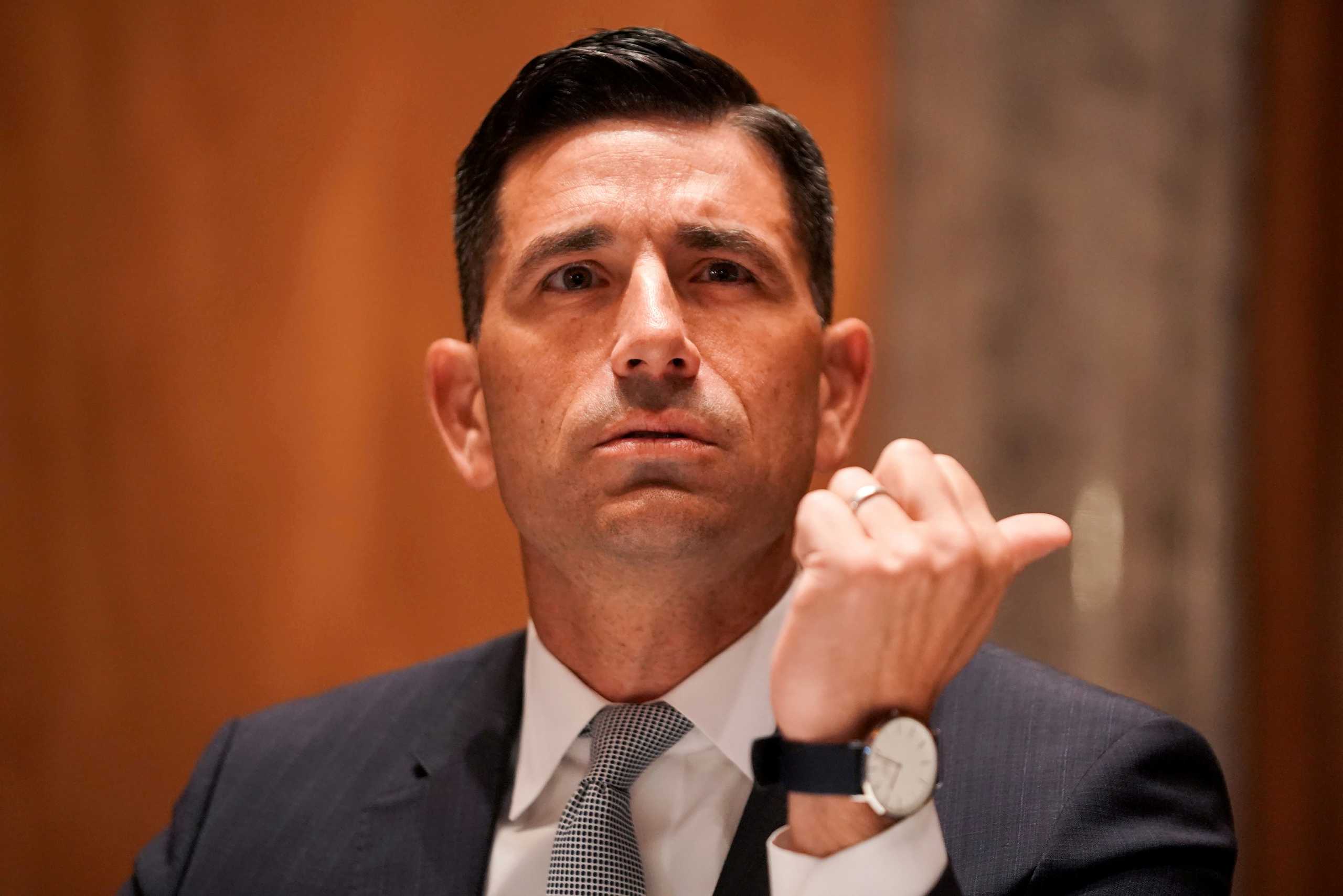 FILE PHOTO: Acting Secretary of Homeland Security Chad Wolf is seen before he testifies before the Senate Homeland Security and Governmental Affairs Committee during his confirmation hearing on Capitol Hill in Washington, U.S., September 23, 2020. Greg Nash