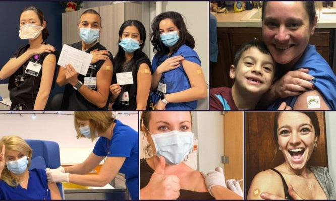 Εμβόλιο κορονοϊού: Υγειονομικοί σε όλο τον κόσμο φωτογραφίζονται με υπερηφάνεια μετά τον εμβολιασμό τους