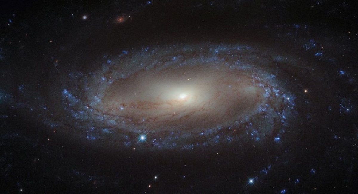 epa03859422 An undated handout photo provided by the National Aeronautics and Space Administration (NASA) on 09 September 2013 shows the spiral galaxy IC 2560 lying over 110 million light-years away from Earth in the constellation of Antlia (The Air Pump), in an image from the NASA