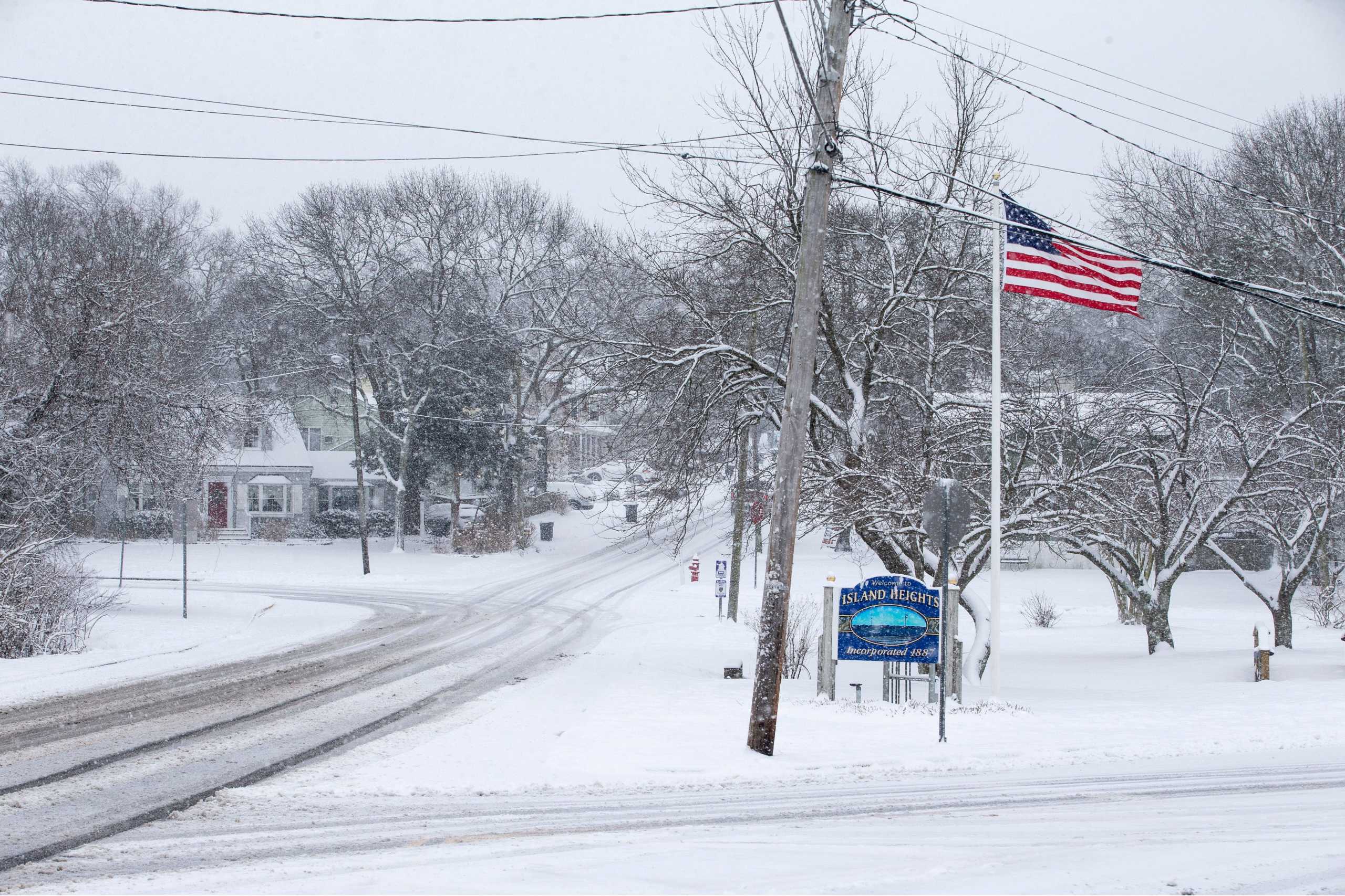Snow covers roads in Island Heights, New Jersey, U.S. February, 11, 2021. Doug Hood
