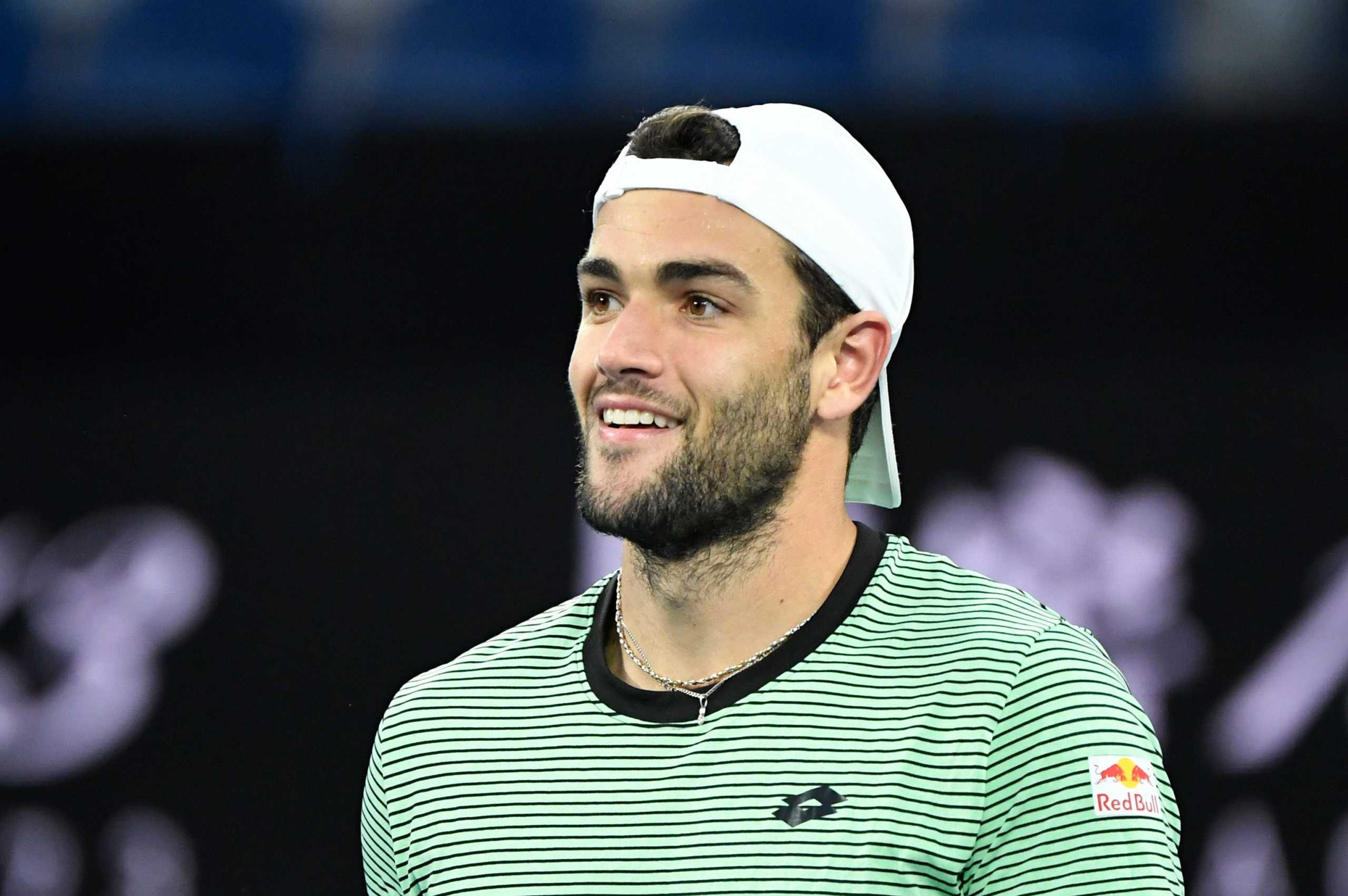 Tennis - Australian Open - Melbourne Park, Melbourne, Australia, February 13, 2021 Italy's Matteo Berrettini during his third round match against Russia's Karen Khachanov REUTERS