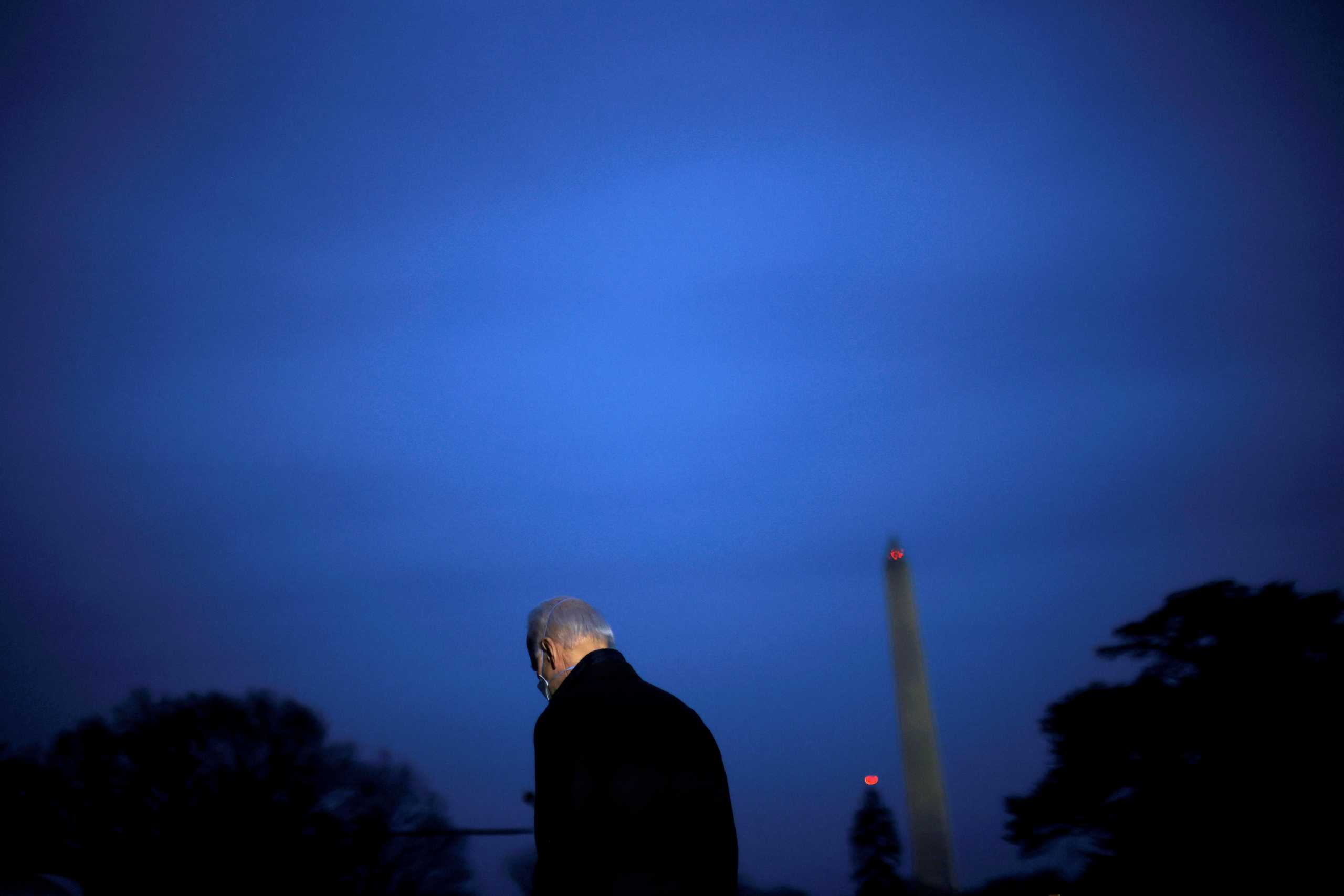 U.S. President Joe Biden leaves the Oval Office as he departs to Camp David from the South Lawn of the White House in Washington, U.S., February 12, 2021.REUTERS