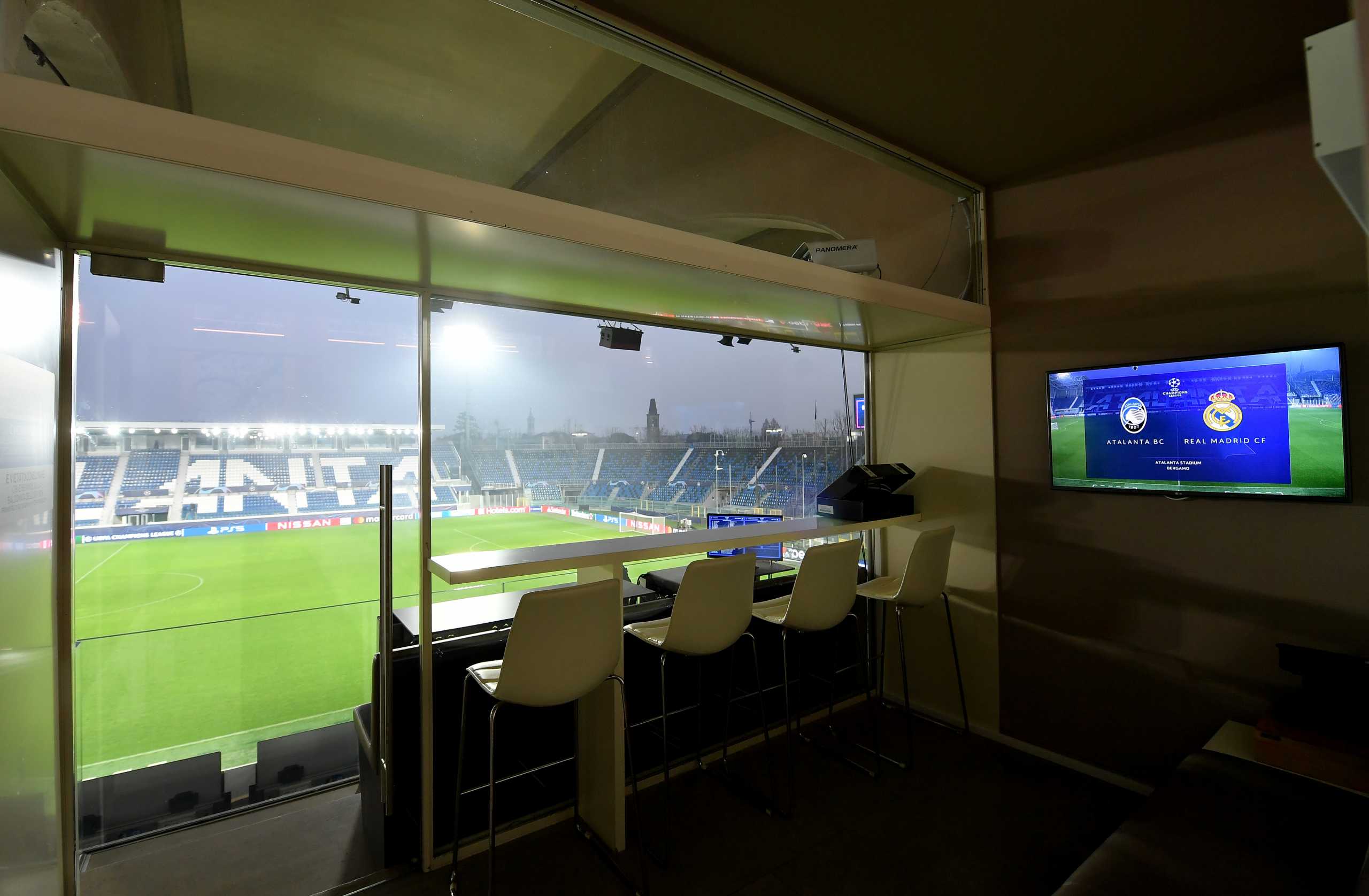 Soccer Football - Champions League - Champions League - Real Madrid Training - Stadio Atleti Azzurri, Bergamo, Italy - February 23, 2021 General view from inside the stadium ahead of training REUTERS