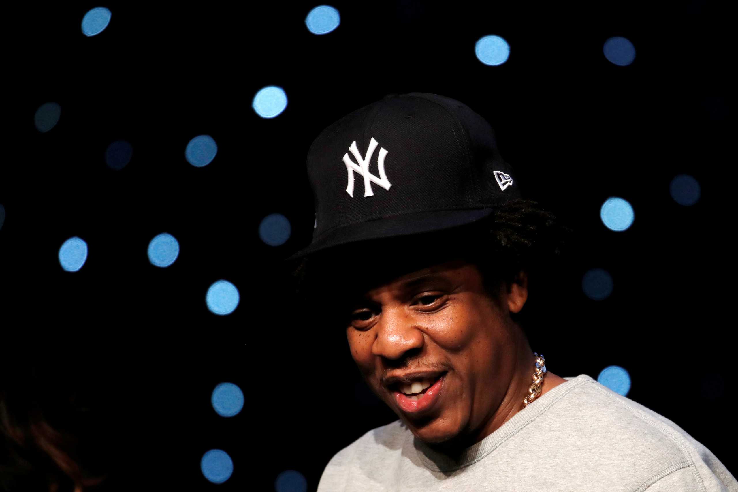 FILE PHOTO: Shawn "Jay-Z" Carter, a founding partner of Reform Alliance, a newly formed organization to reform the U.S. criminal justice system, appears during the Reform Alliance launch event in New York City, New York., U.S., January 23, 2019. REUTERS
