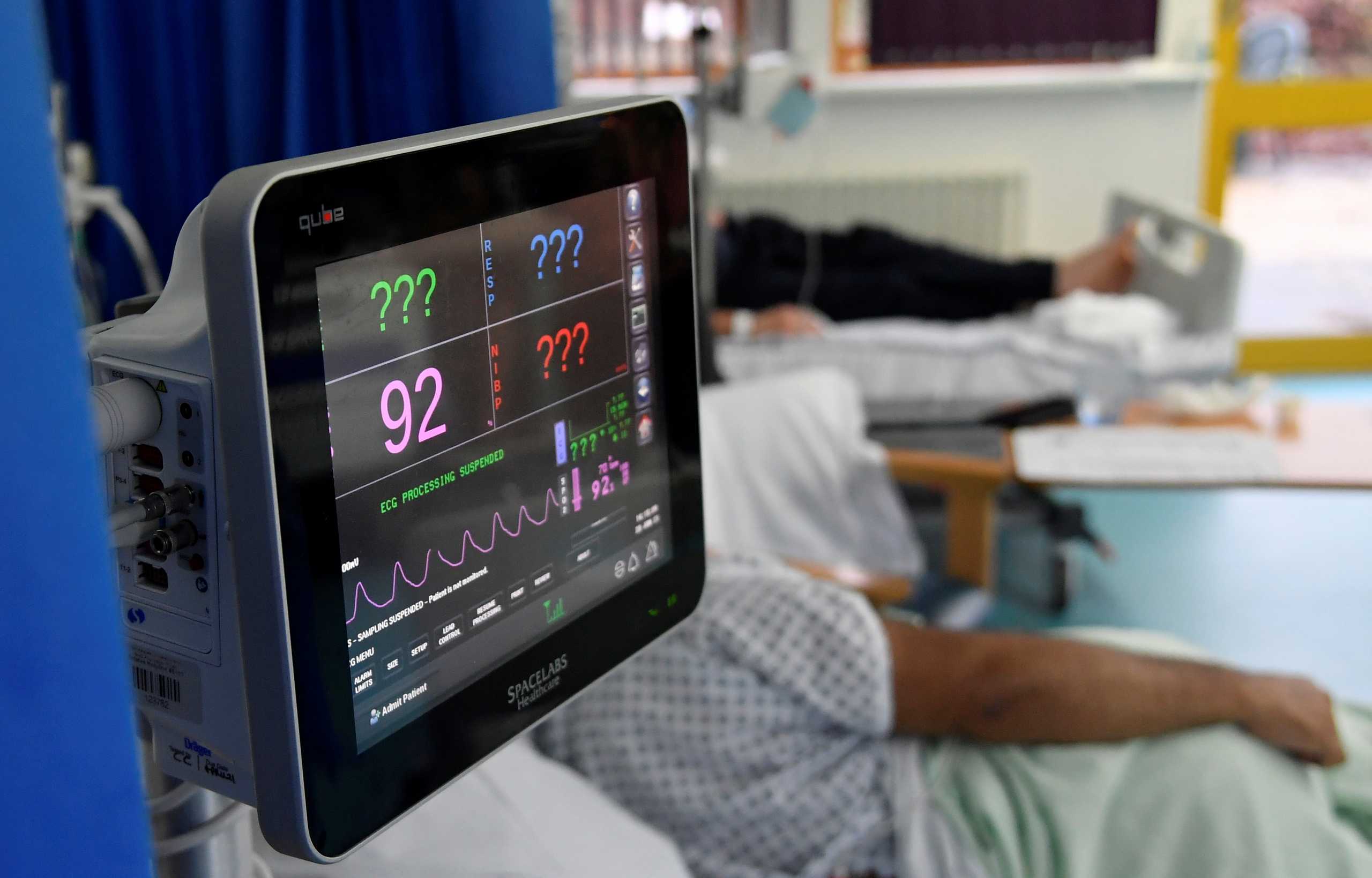 Patient monitoring equipment is seen in a COVID-19 ward at Milton Keynes University Hospital, amid the spread of the coronavirus disease (COVID-19) pandemic, Milton Keynes, Britain, January 20, 2021. Picture taken January 20, 2021. REUTERS