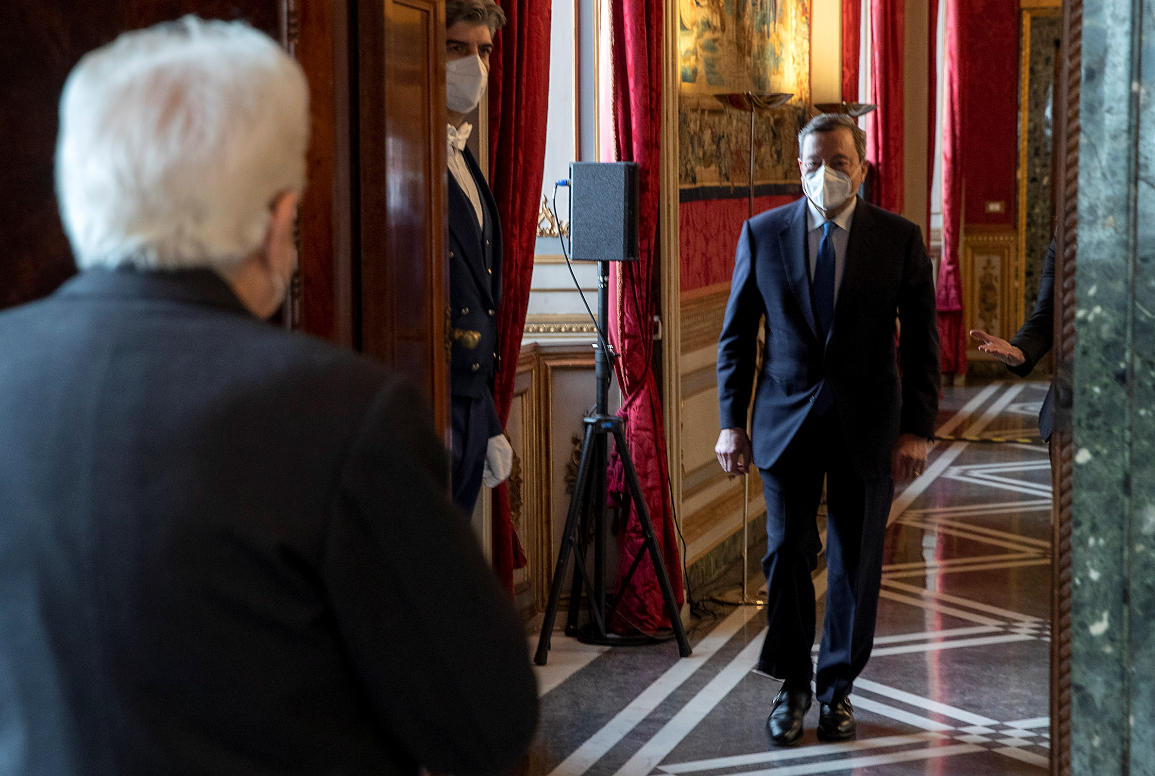 Former European Central Bank President Mario Draghi meets with Italian President Sergio Mattarella at the Quirinale Palace in Rome, Italy February 3, 2021. Francesco Ammendola