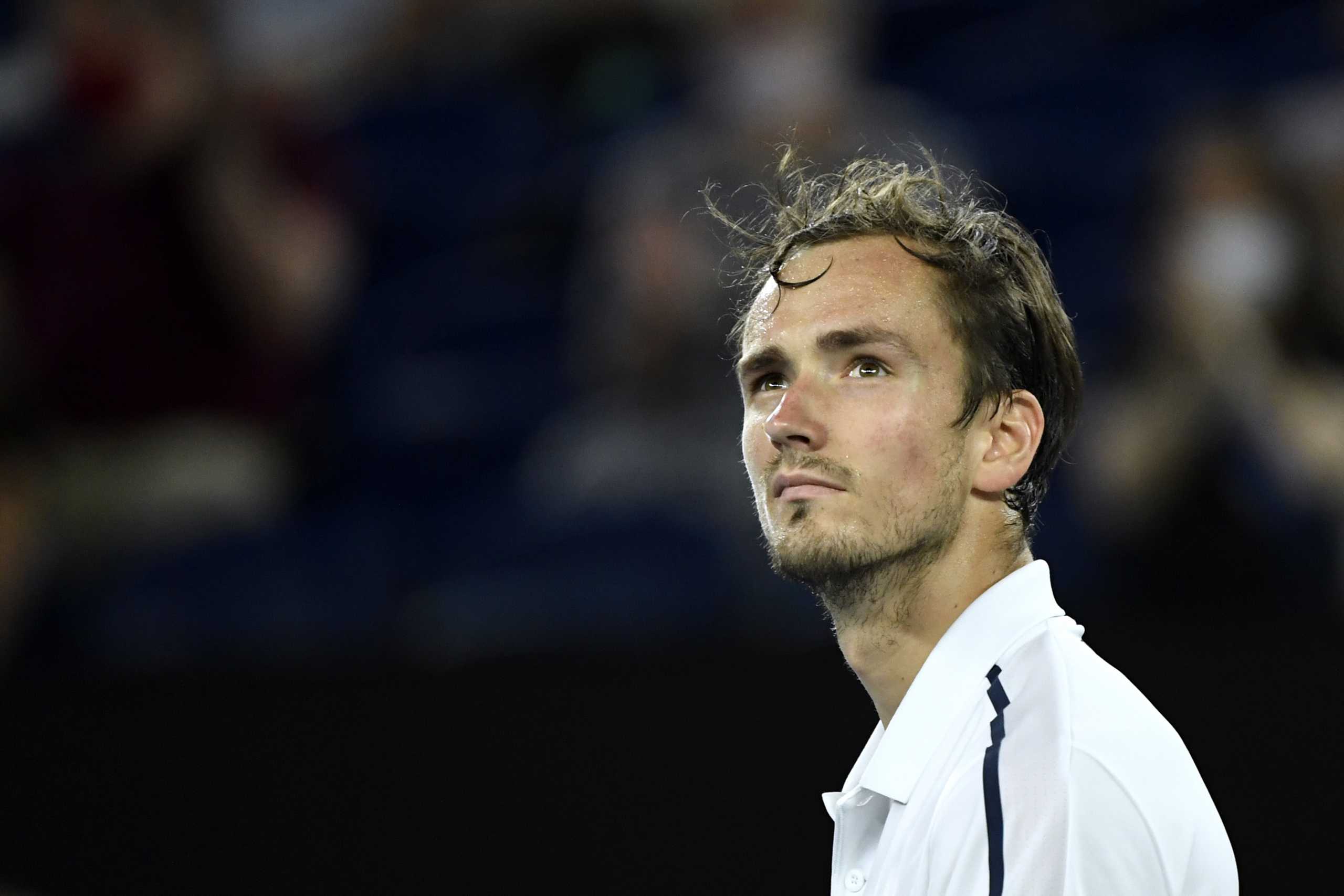 Tennis - Australian Open - Melbourne Park, Melbourne, Australia, February 19, 2021 Russia's Daniil Medvedev during his semi final match against Greece's Stefanos Tsitsipas REUTERS