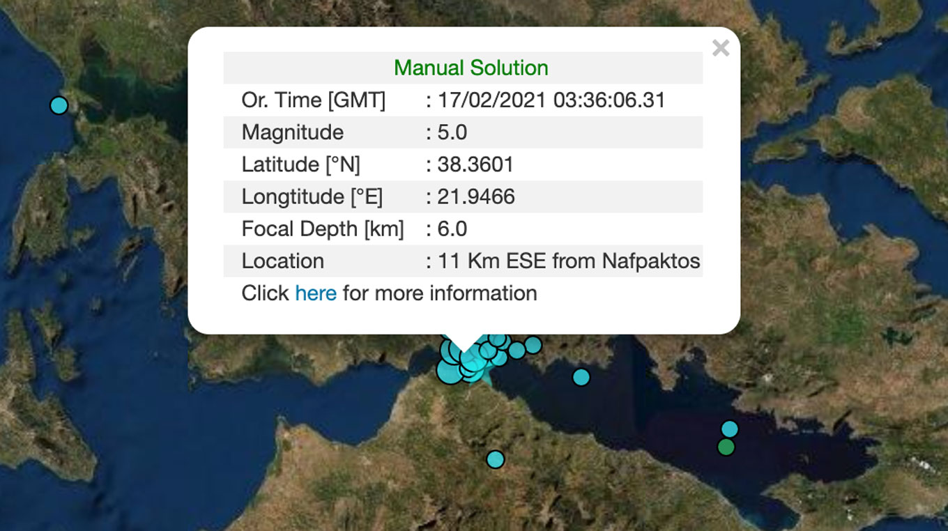 Σεισμός στη Ναύπακτο: Συνεχείς οι μετασεισμοί μετά τα 5 Ρίχτερ