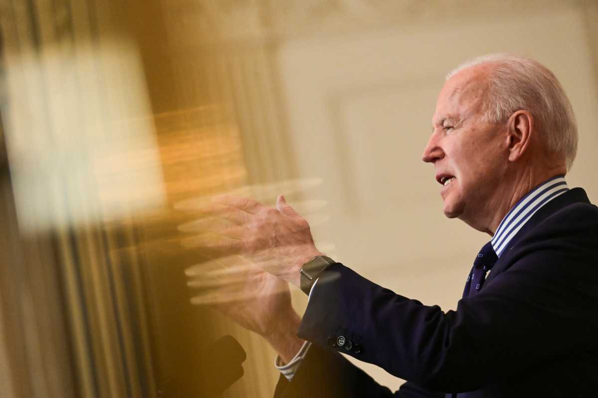 U.S. President Joe Biden makes remarks from the White House after his coronavirus pandemic relief legislation passed in the Senate, in Washington, U.S. March 6, 2021. REUTERS
