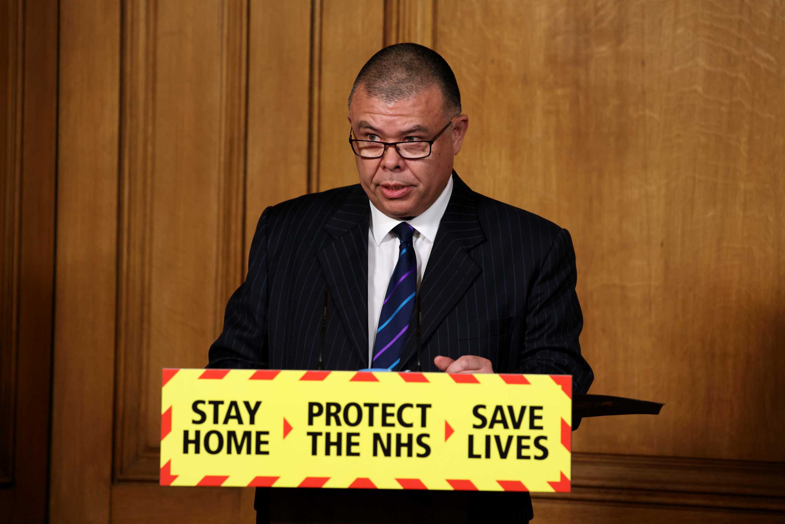 Britain's Deputy Chief Medical Officer for England Jonathan Van-Tam speaks during the daily news briefing on the current COVID-19 situation, from Downing Street in London, Britain March 1, 2021. Ian Vogler