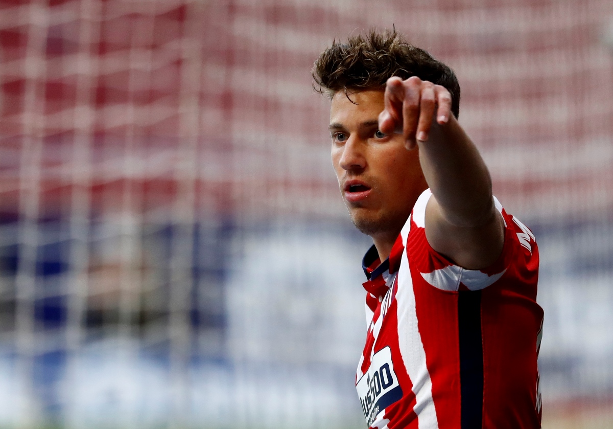Soccer Football - La Liga Santander - Atletico Madrid v Deportivo Alaves - Wanda Metropolitano, Madrid, Spain - March 21, 2021 Atletico Madrid's Marcos Llorente reacts REUTERS